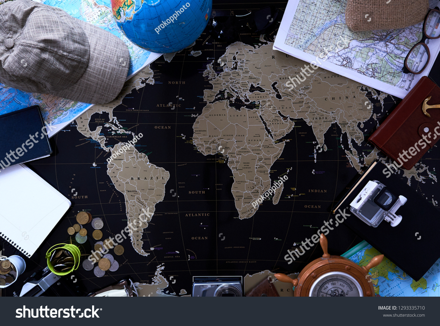 Black Political Map World Still Life Stock Photo 1293335710 | Shutterstock