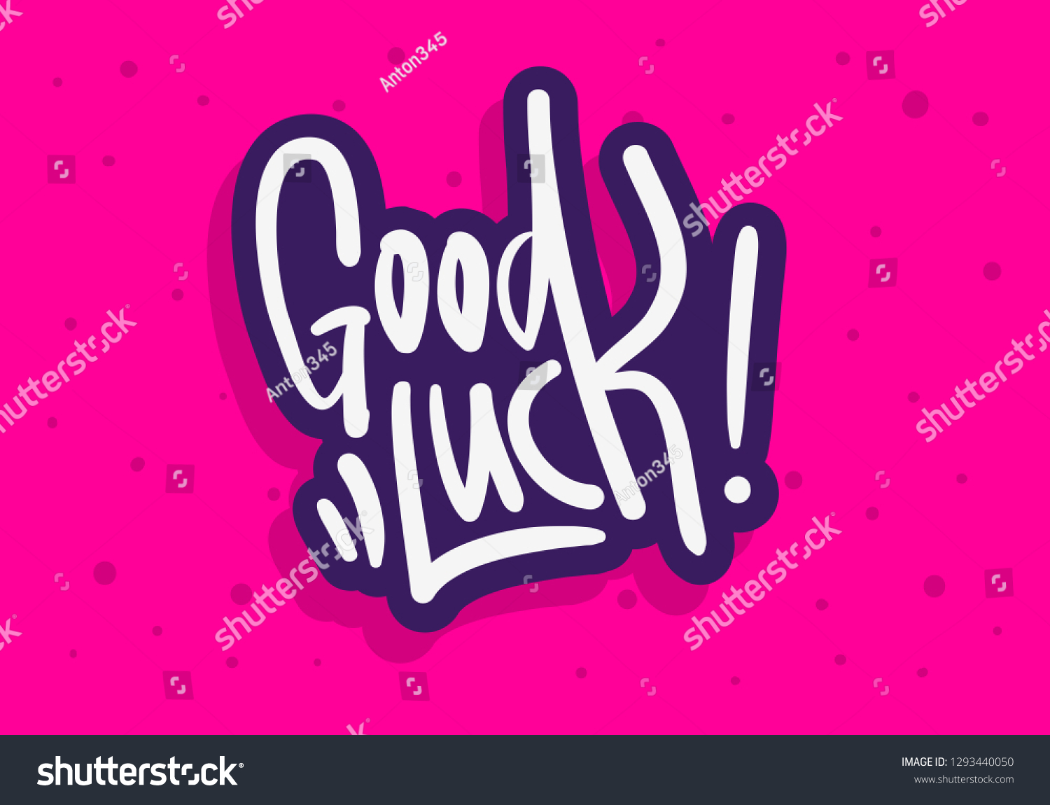 Good Luck Label Sign Logo Hand Stock Vector (Royalty Free) 1293440050 ...