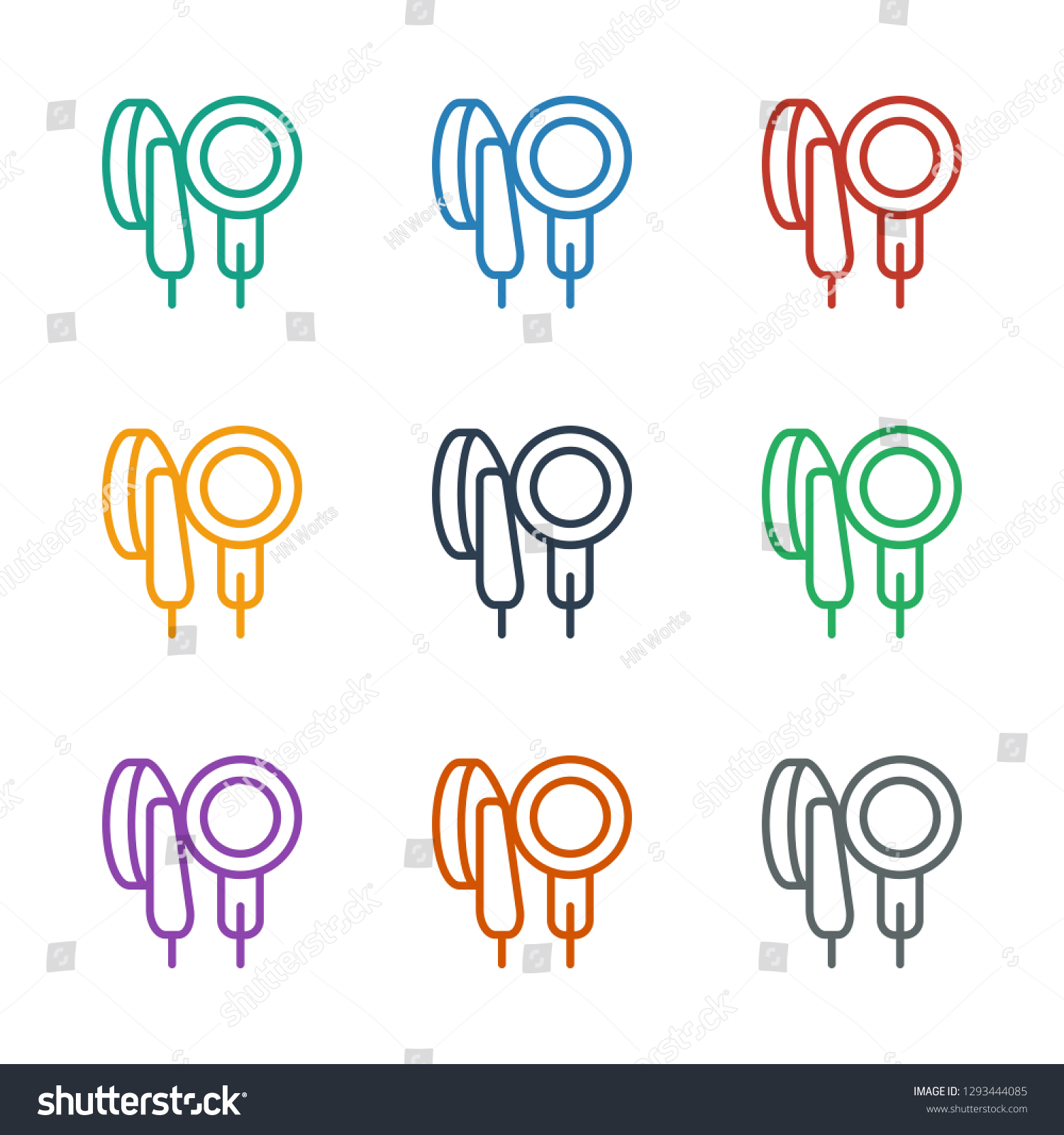 Microphone Icon White Background Editable Outline Stock Vector (Royalty