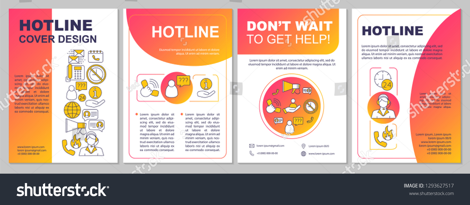 Hotline Brochure Template Layout Call Center Stock Vector (Royalty Free ...