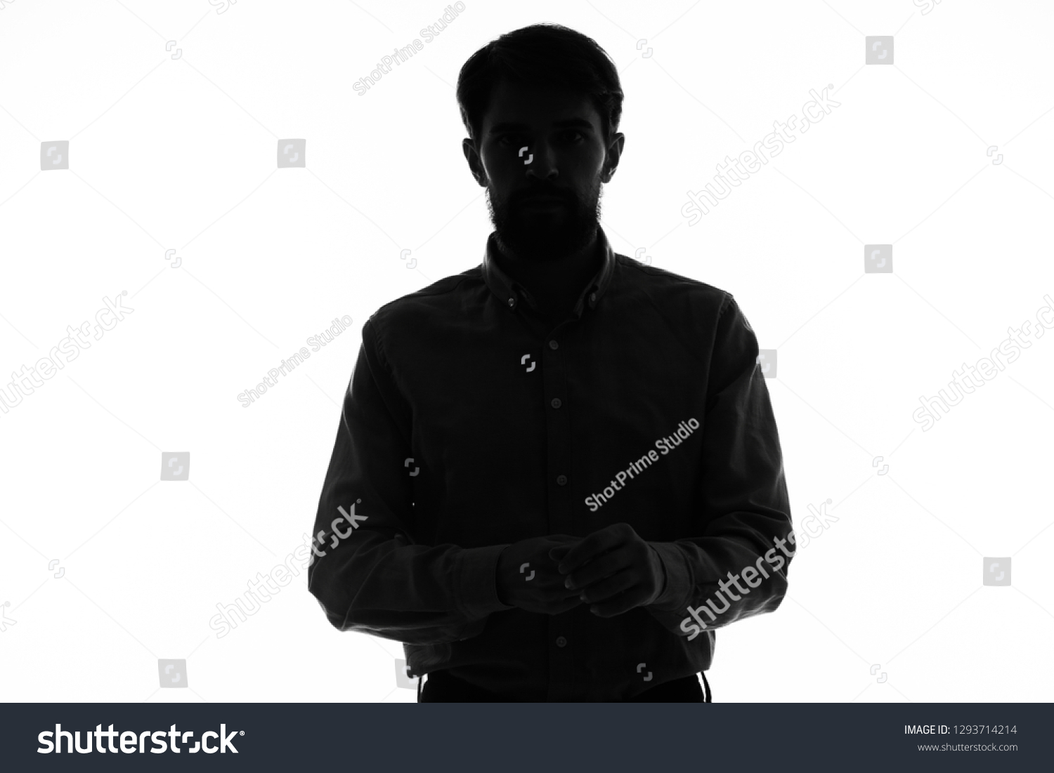 Silhouette Man On Light Background Stock Photo 1293714214 