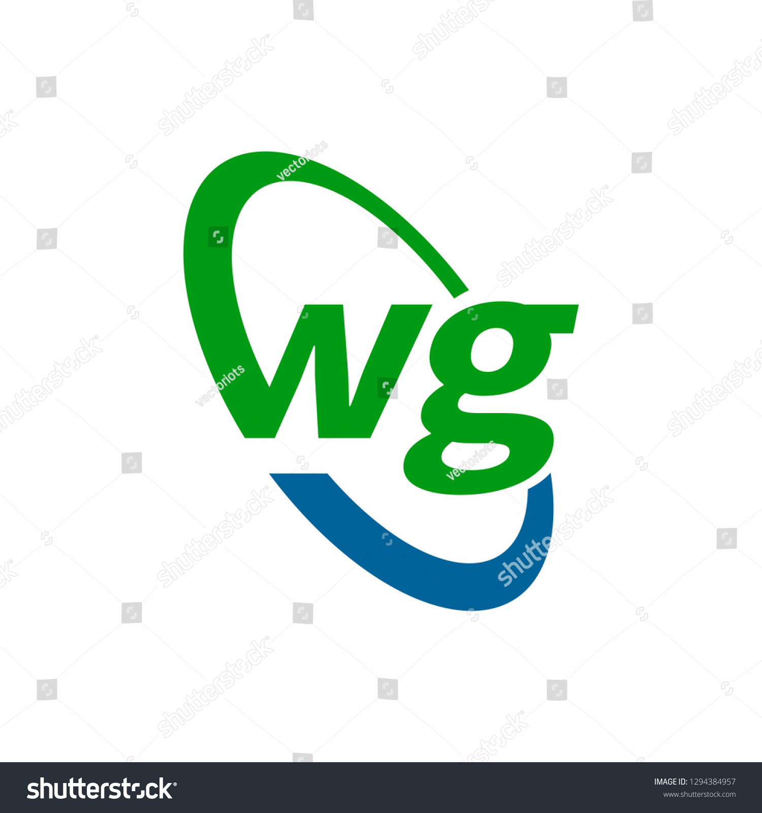 Wg Logo Initial Letter Design Template Stock Vector (Royalty Free ...