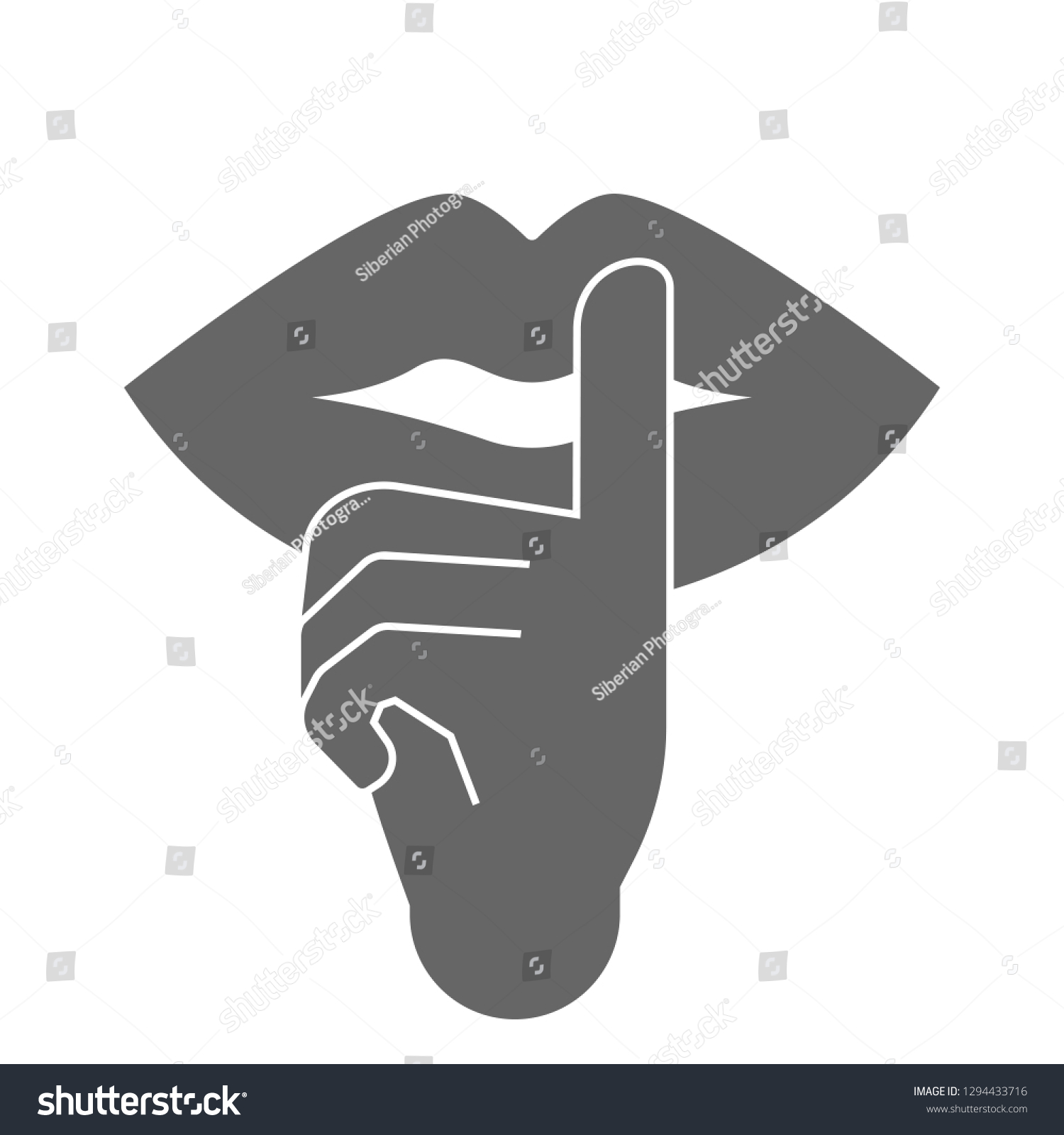 Keep Silence Symbol Vector Stock Vector (Royalty Free) 1294433716 ...