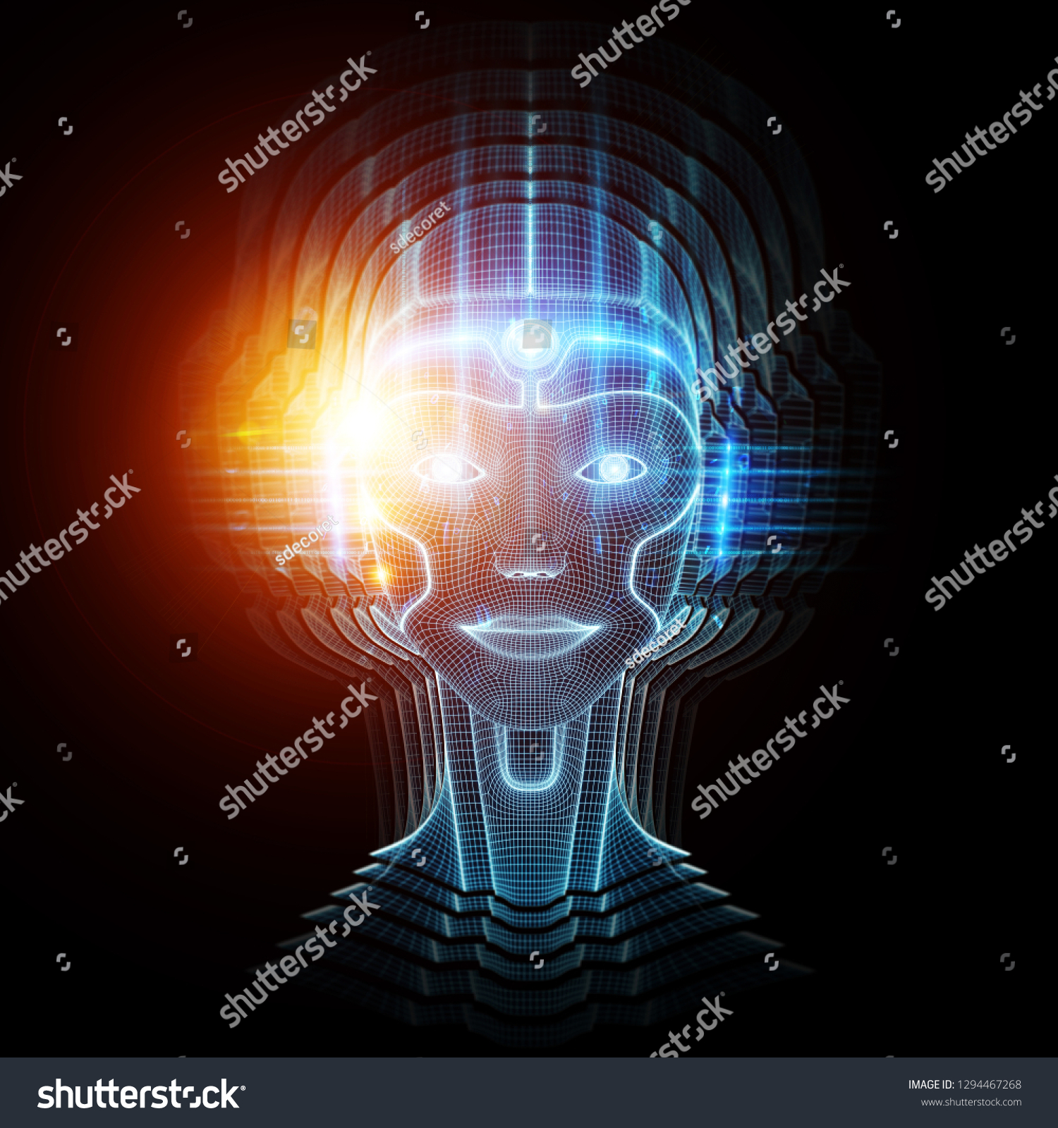 Robot cyborg head artificial intelligence learning 1294467268
