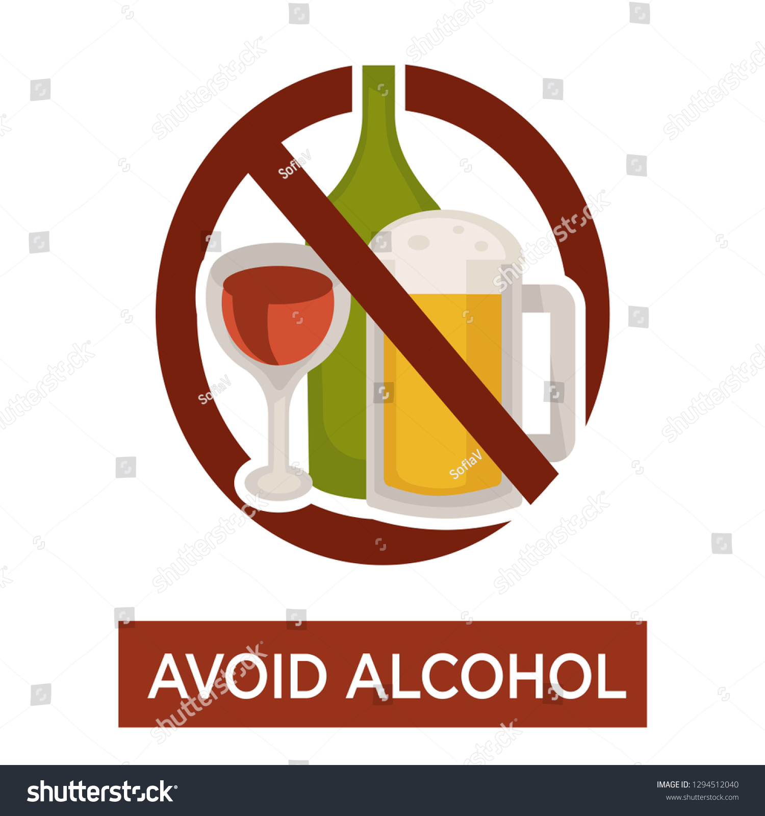 Warning Sign Avoid Alcohol Crossed Beer Stock Vector (Royalty Free ...