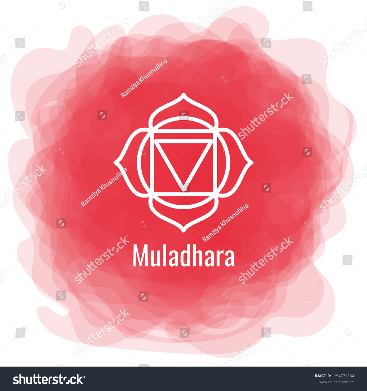 Muladhara Icon First Root Chakra Vector Stock Vector (Royalty Free ...