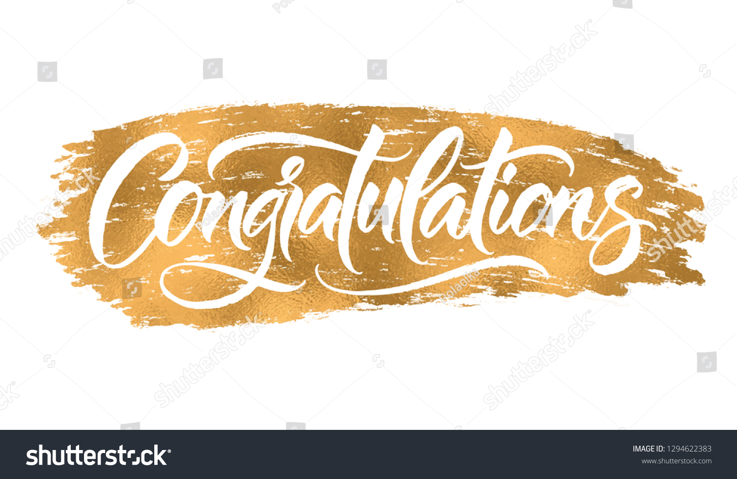 Congratulations Card Hand Lettering Modern Brush Stock Vector (Royalty ...