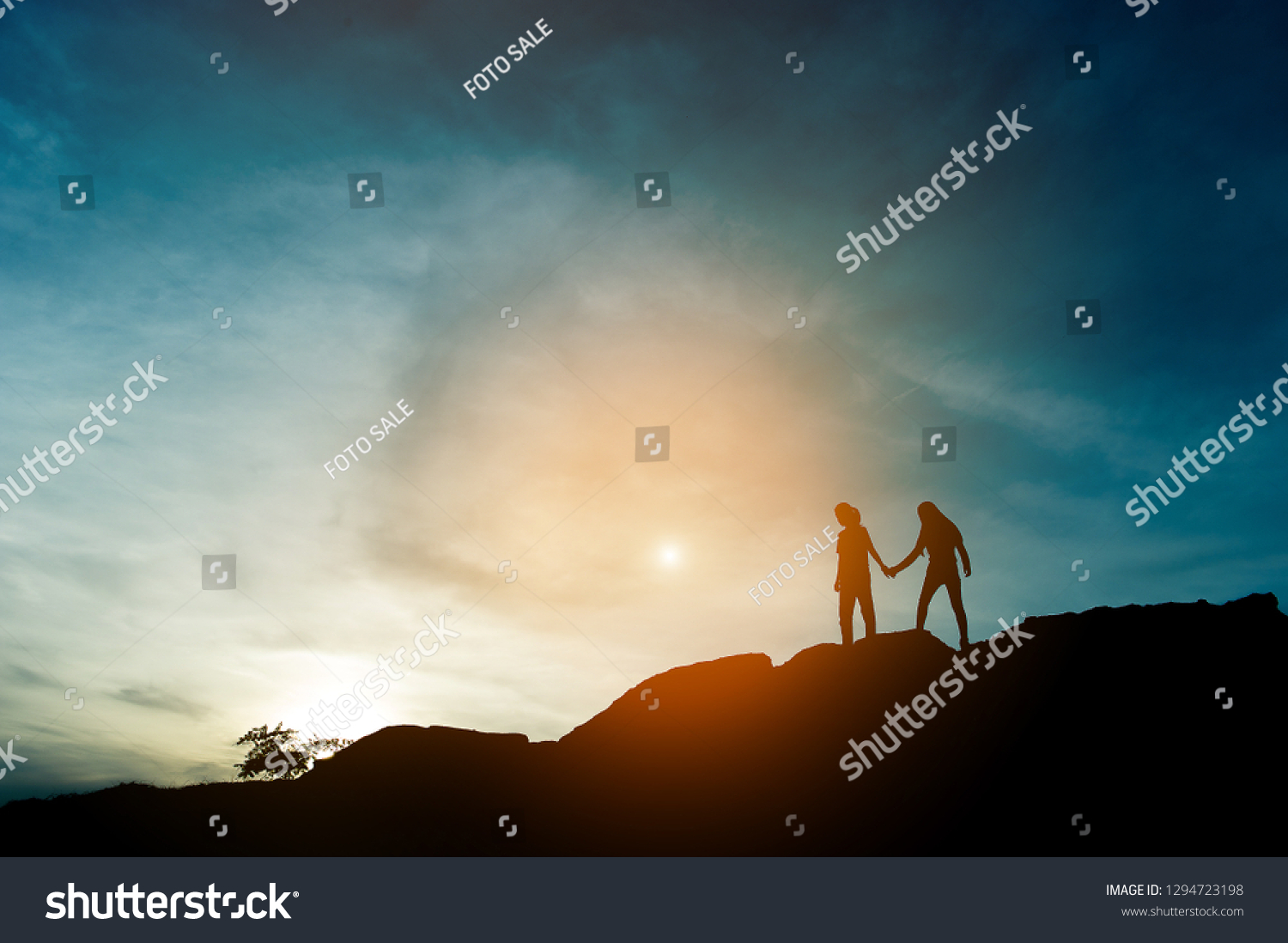 Silhouette Team Leadership Teamwork Teamwork Delightful Stock Photo ...