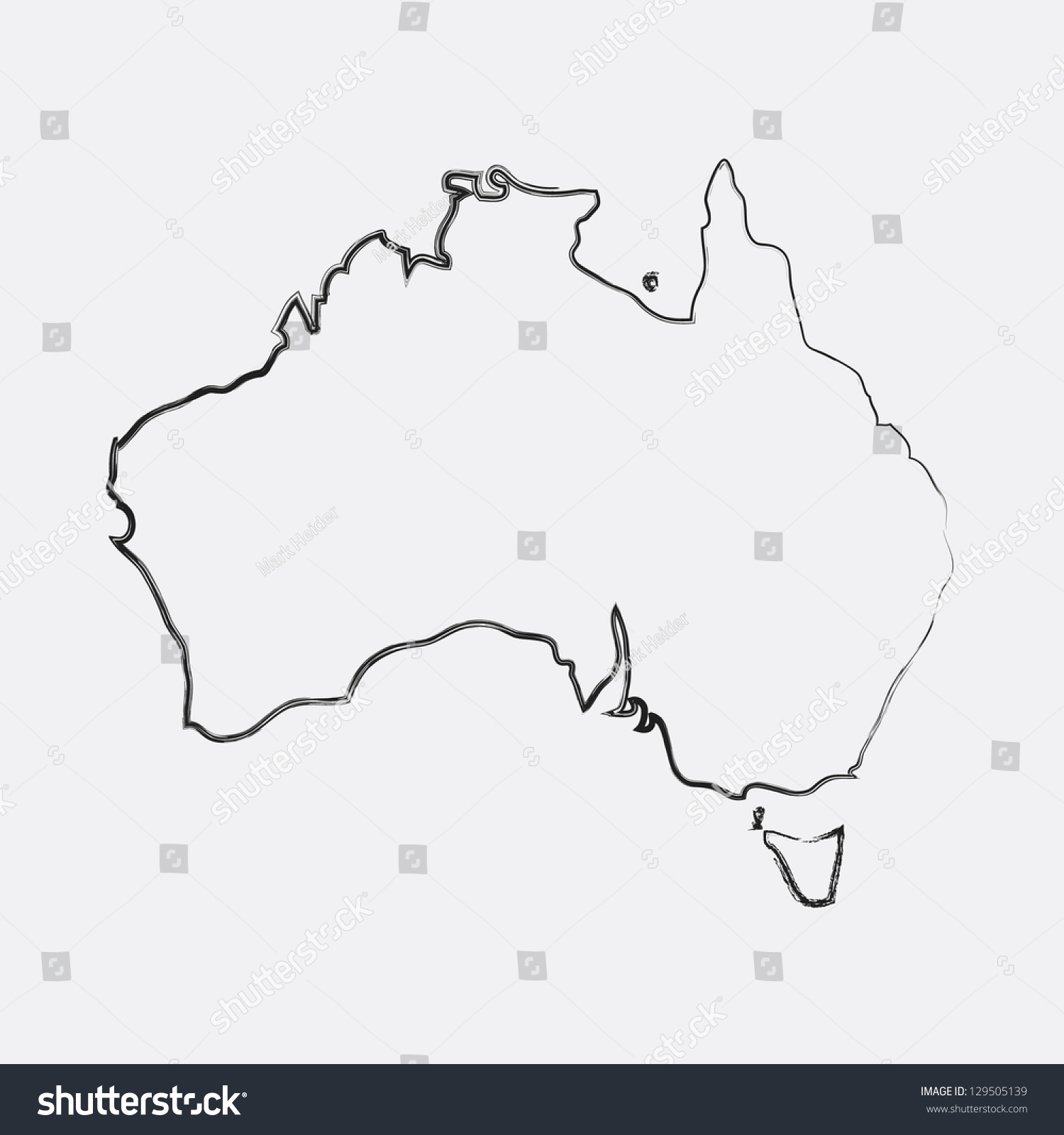 Map Australia Stock Vector (Royalty Free) 129505139 | Shutterstock