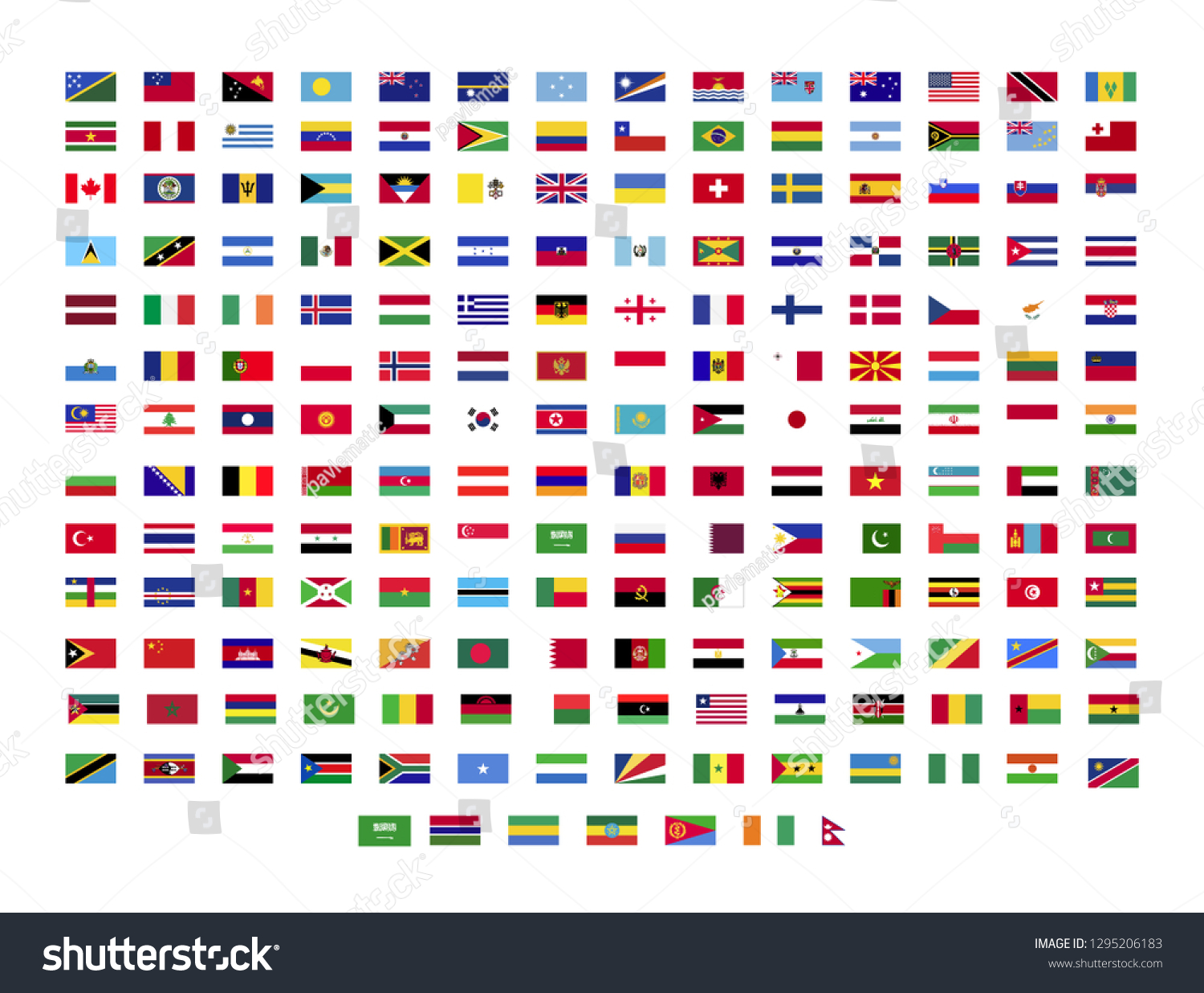 Set World Flags Stock Vector (Royalty Free) 1295206183 | Shutterstock