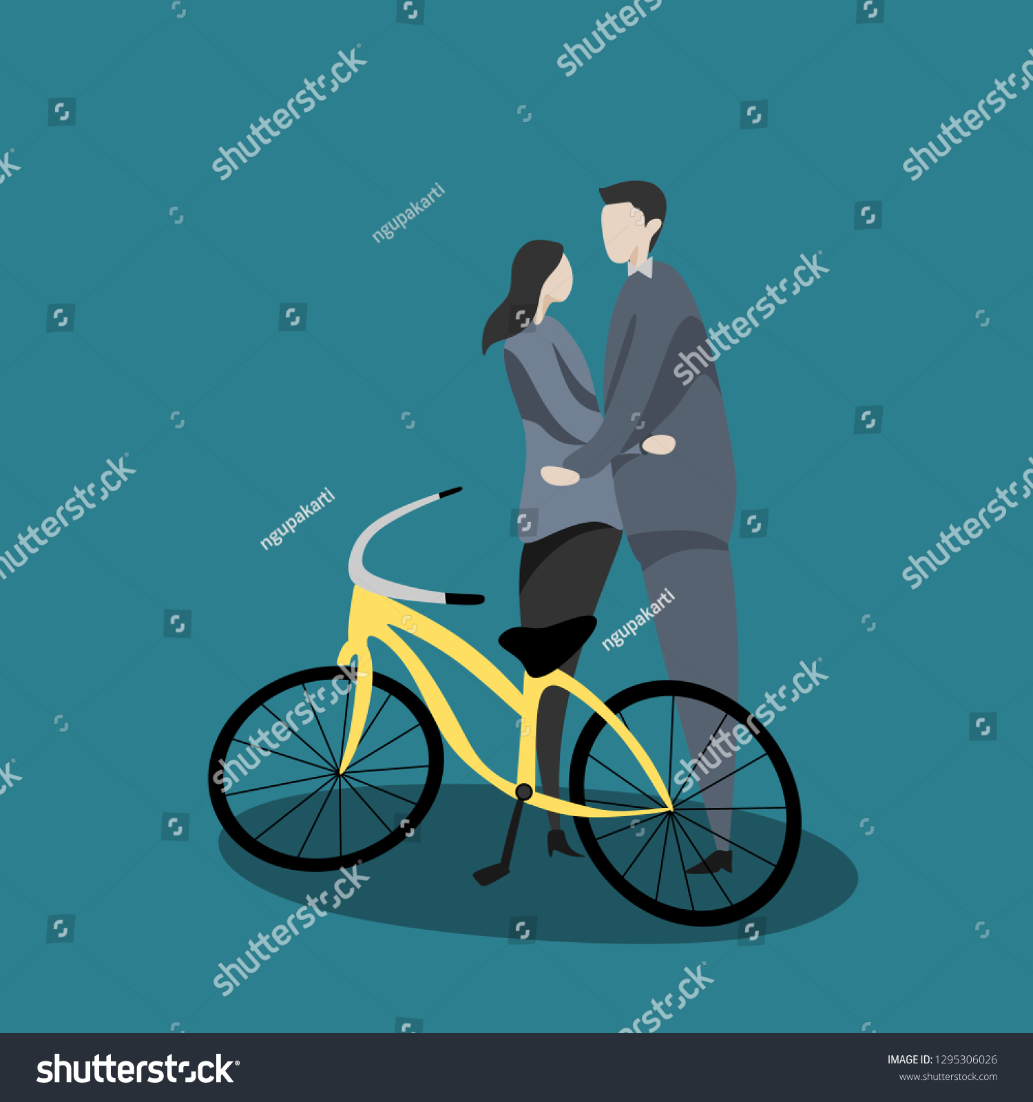 Couple Love Cute Cartoon Bike Character Stock Vector Royalty Free 1295306026 Shutterstock 9290