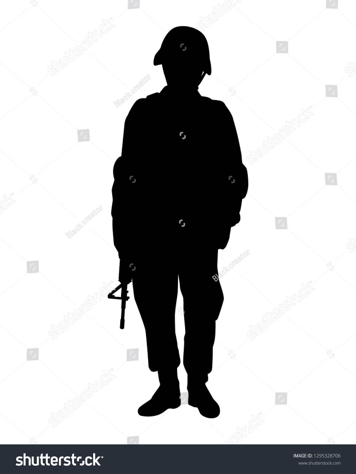 Soldier Silhouette Vector Stock Vector (Royalty Free) 1295328706 ...