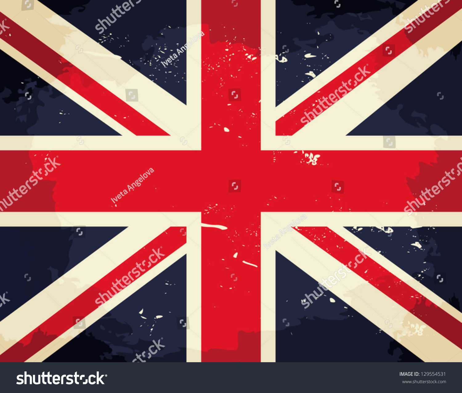 Vintage Union Jack Flag Stock Vector (Royalty Free) 129554531 ...