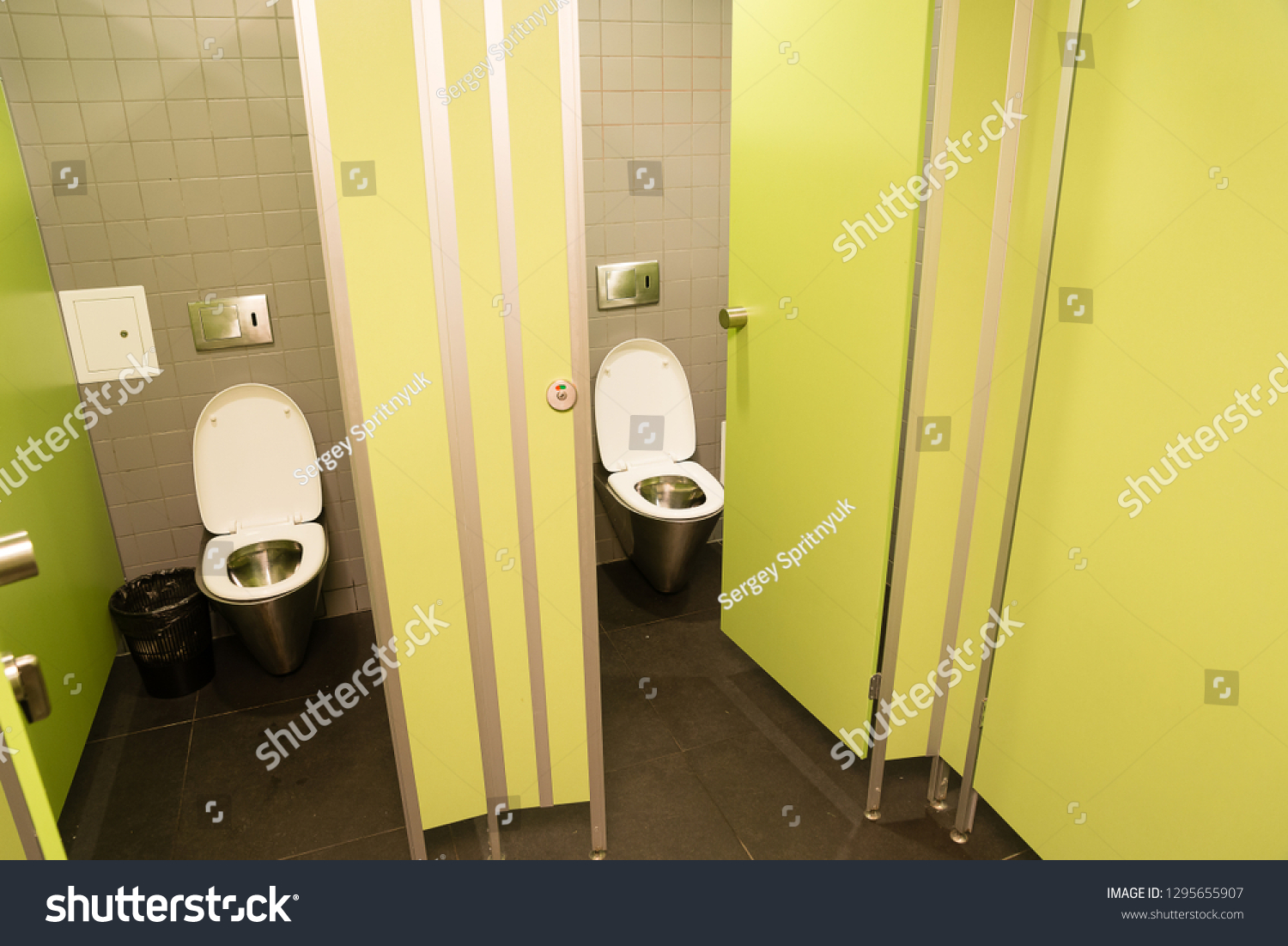 Public Free City Toilet Cubicles Stock Photo 1295655907 