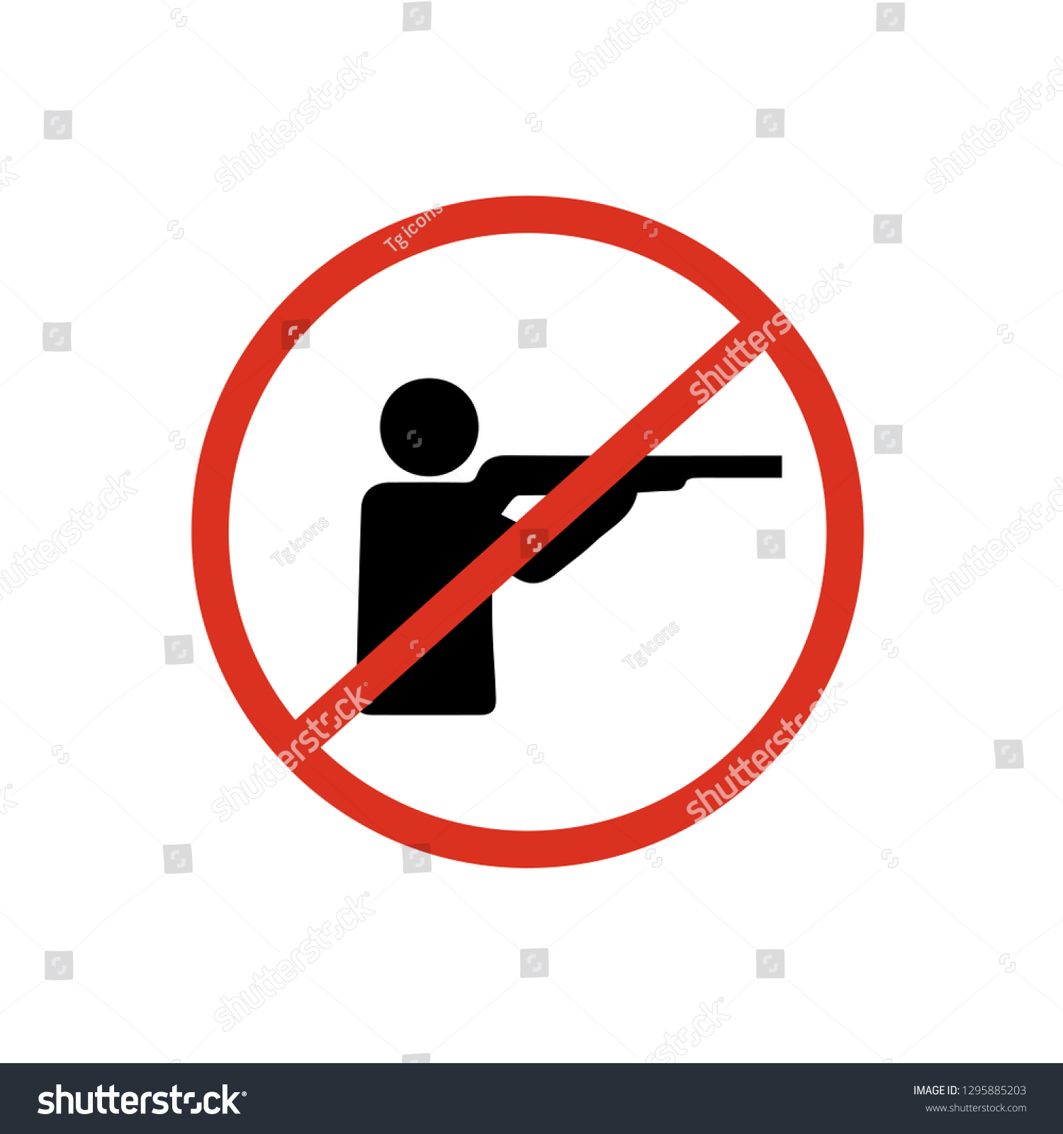 Stop Hunting Icon Vector Linear Style Stock Vector (Royalty Free ...