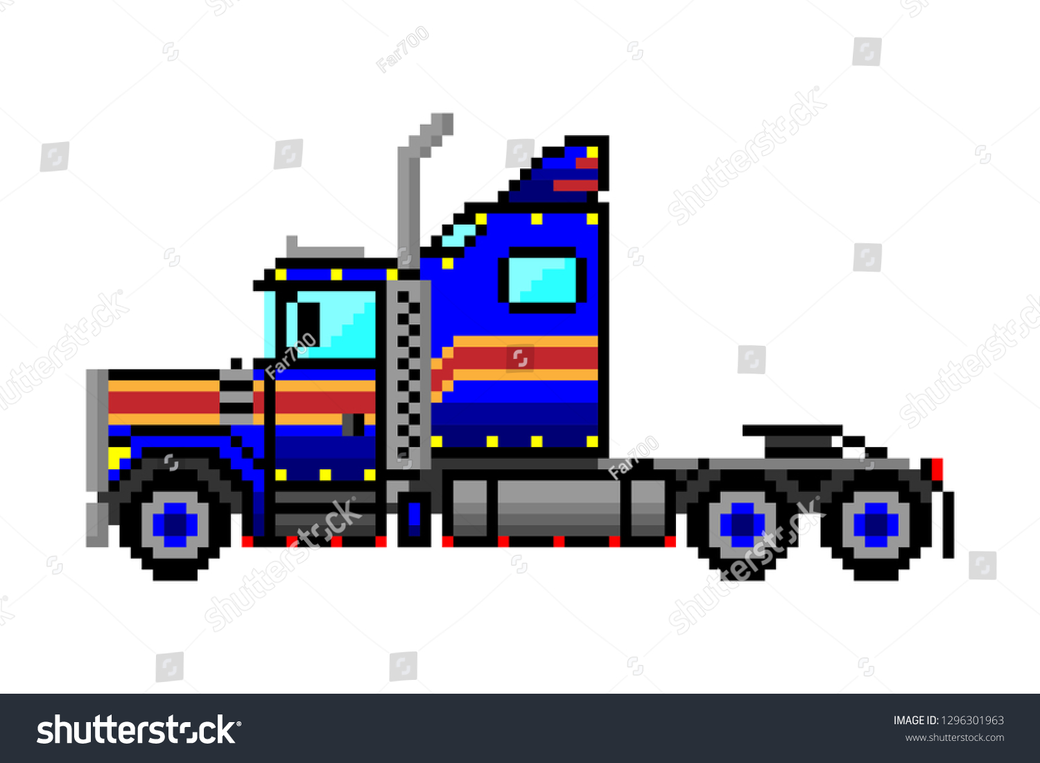 Pixel Truck American Tractor Vector Image Stock Vector (Royalty Free ...