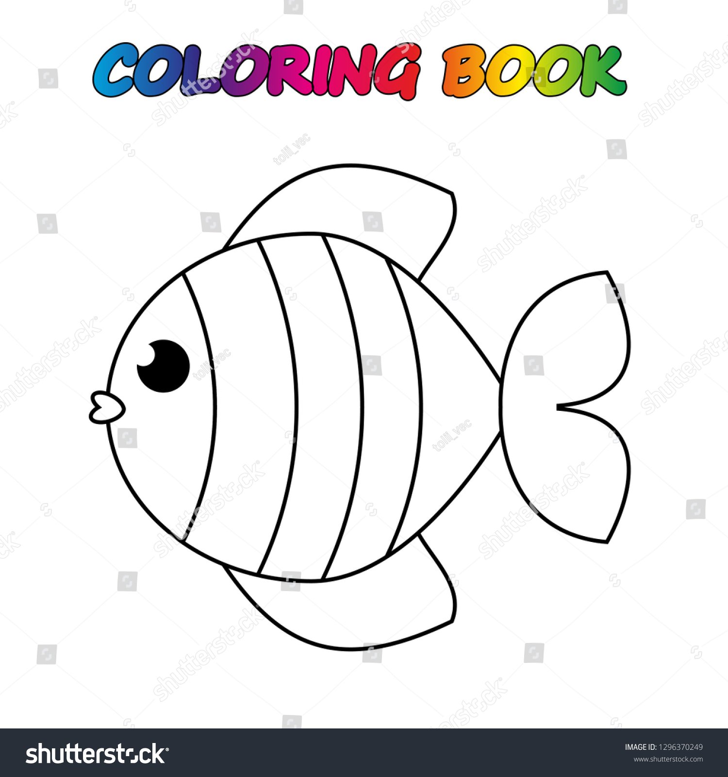 Coloring Book Fish Coloring Page Educate Stock Vector (Royalty Free ...