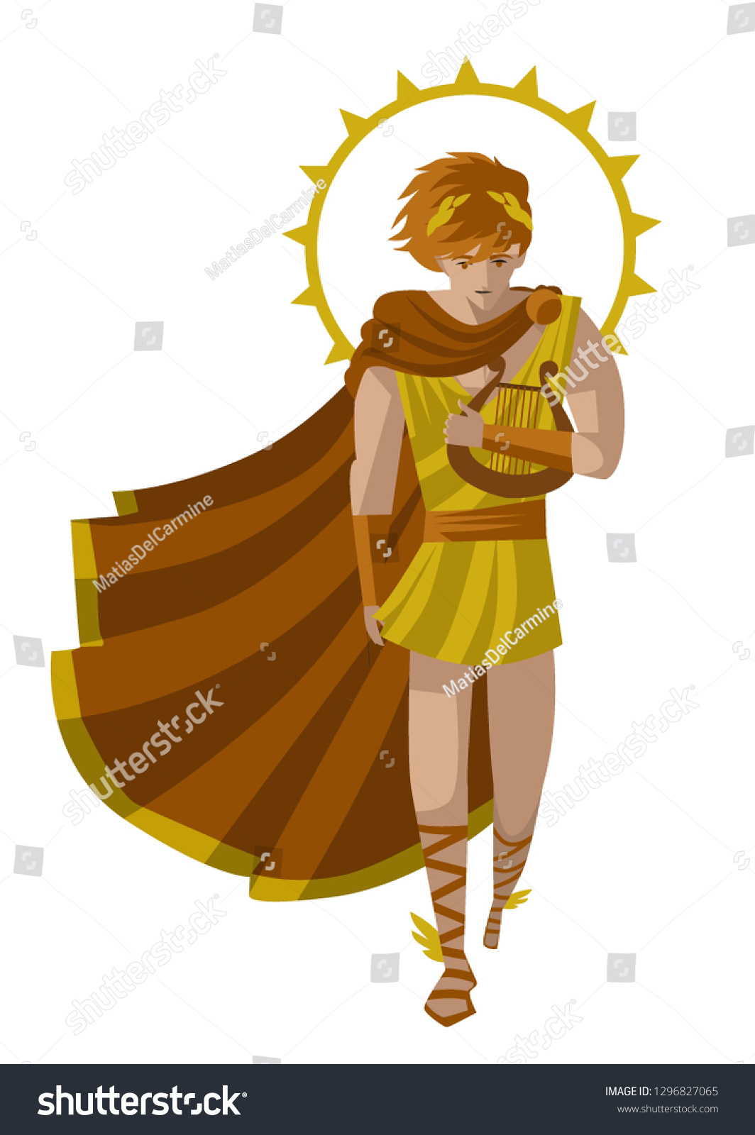 Apollo Sun Greek Mythology God: стоковая векторная графика (без лицензионны...