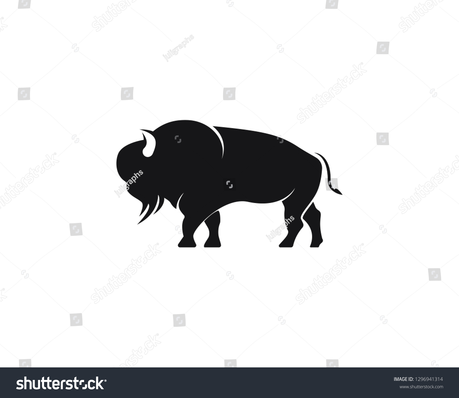 Bison Logo Icon Vector Template Illustration Stock Vector (Royalty Free ...