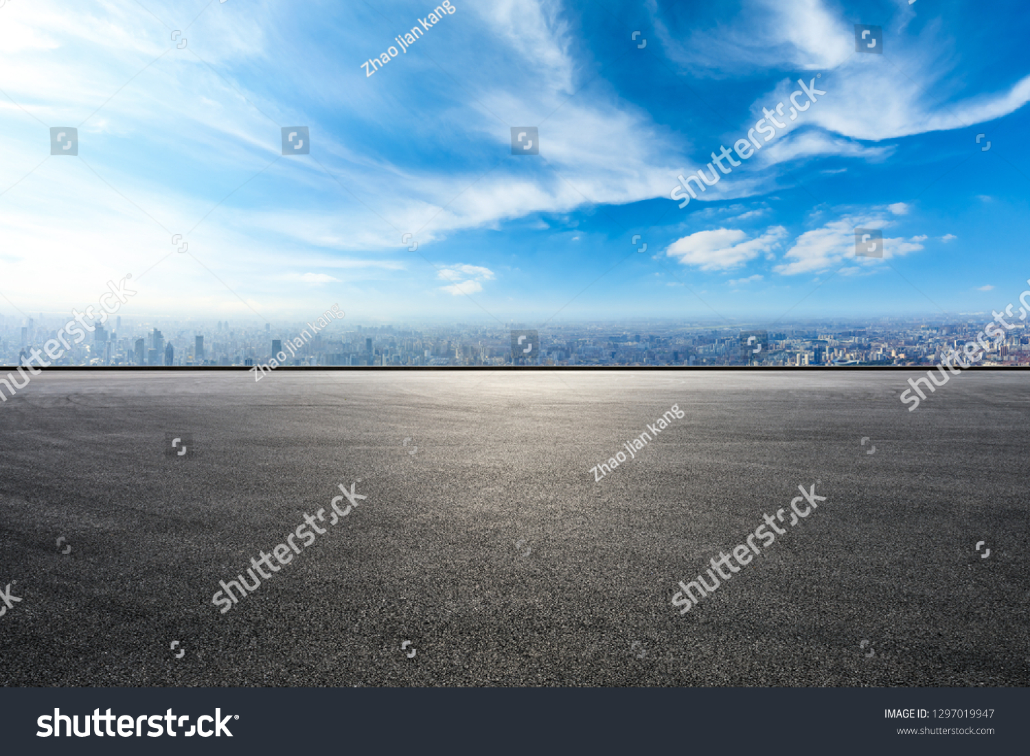 Empty Asphalt Road City Skyline Shanghaihigh Stock Photo 1297019947 ...