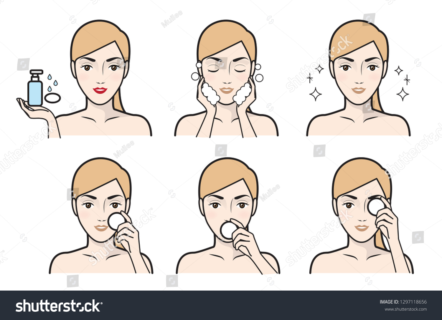 Skin Care Illustrationsskin Care Routine Icons Stock Vector (Royalty ...