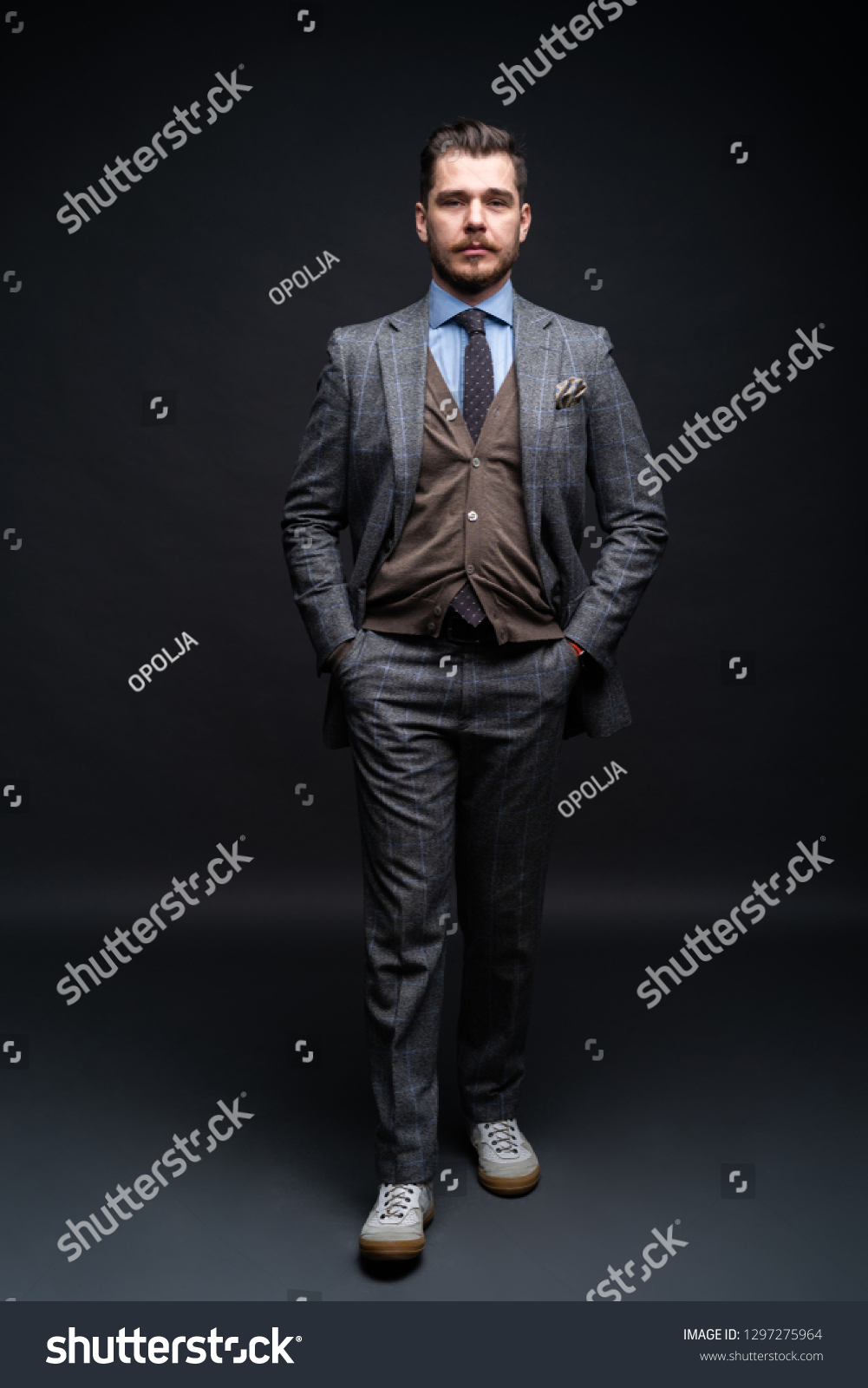 Full Length Portrait Fashion Male Model Stock Photo 1297275964 ...