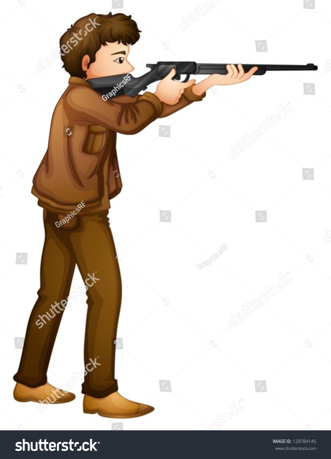 Illustration Male Hunter On White Background Stock Vector (Royalty Free