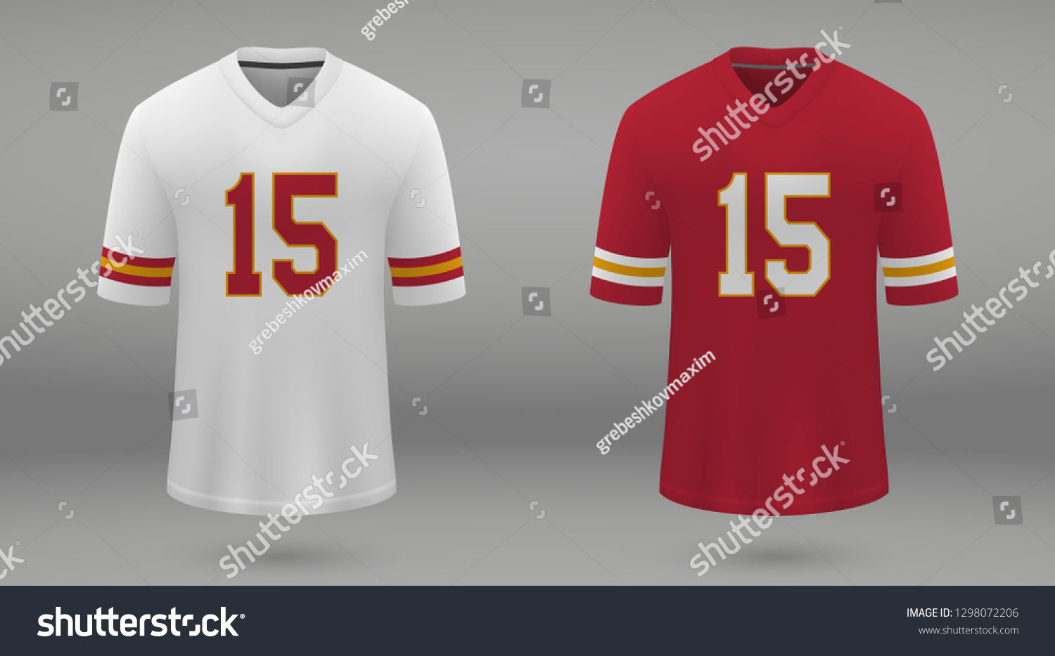 Realistic American Football Jersey Kansas City Stock Vector (Royalty ...