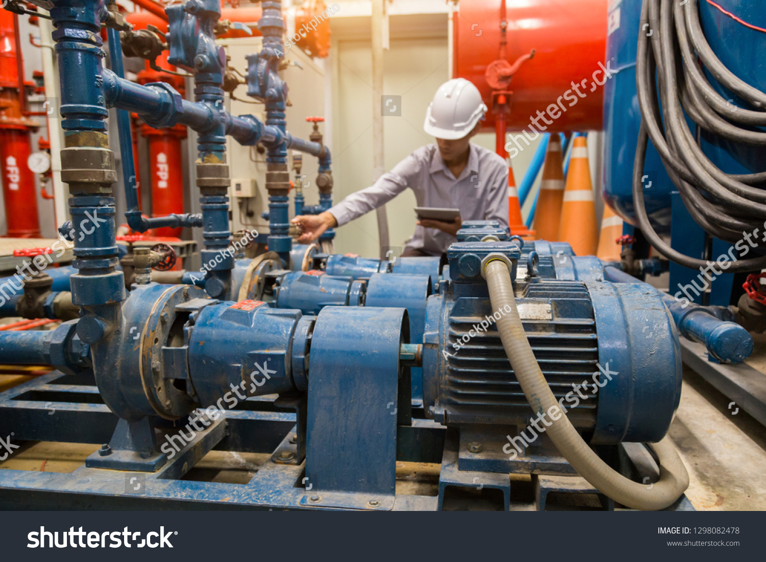 Asian Engineer Maintenance Checking Technical Data Stock Photo ...