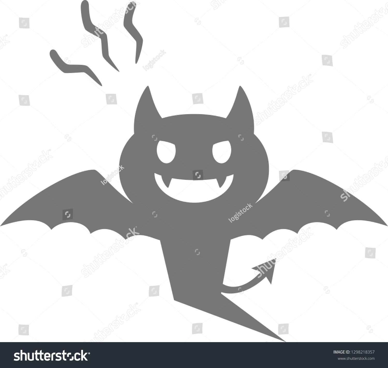 Cute Devil Silhouette Stock Vector (Royalty Free) 1298218357 | Shutterstock