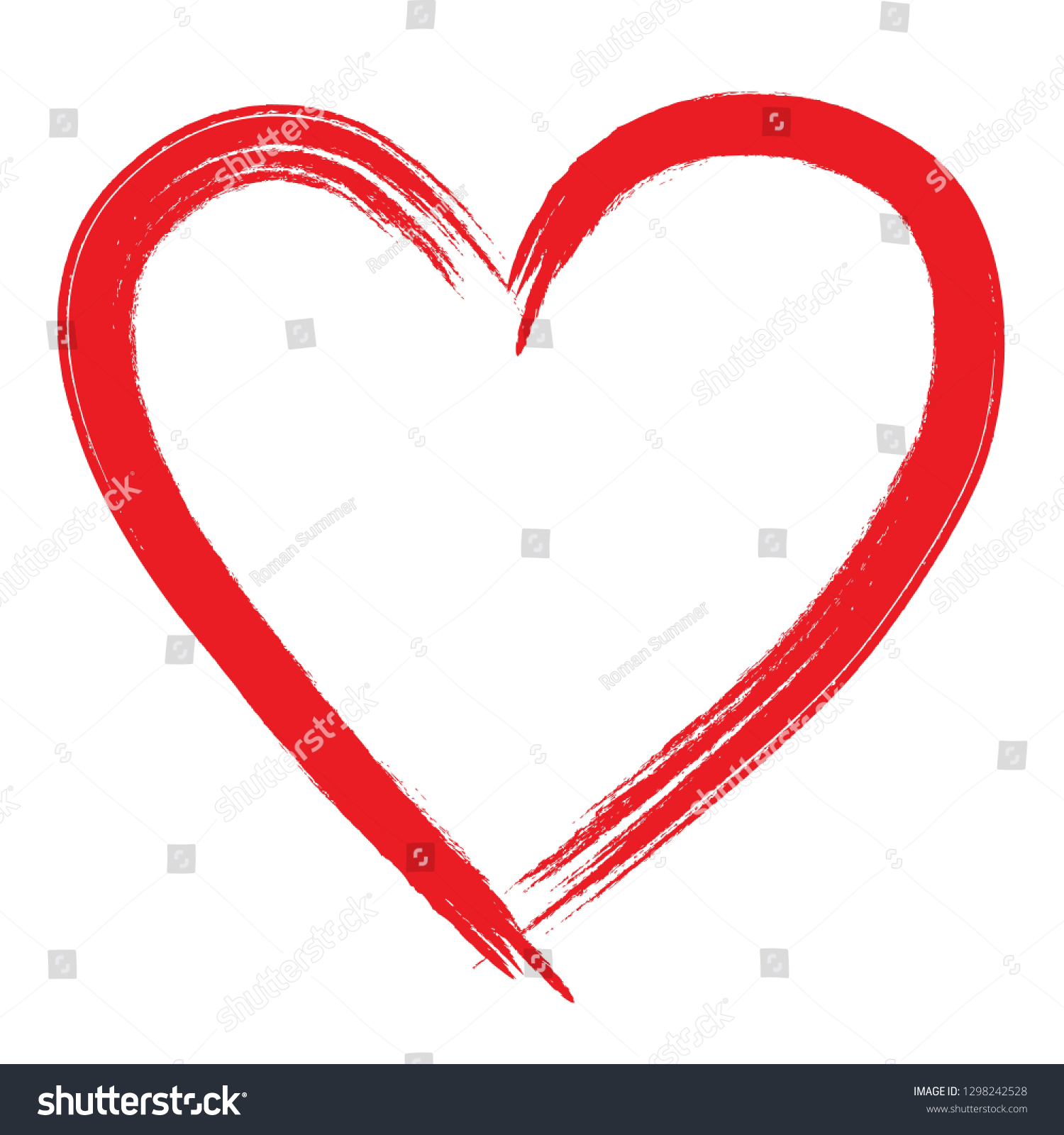 Red Hand Drawn Heart Greeting Card Stock Vector (royalty Free 