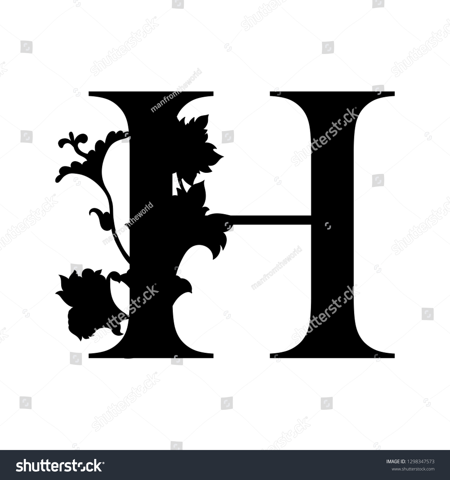 Capital Letter H Capital Letter Flourish Stock Vector (Royalty Free ...