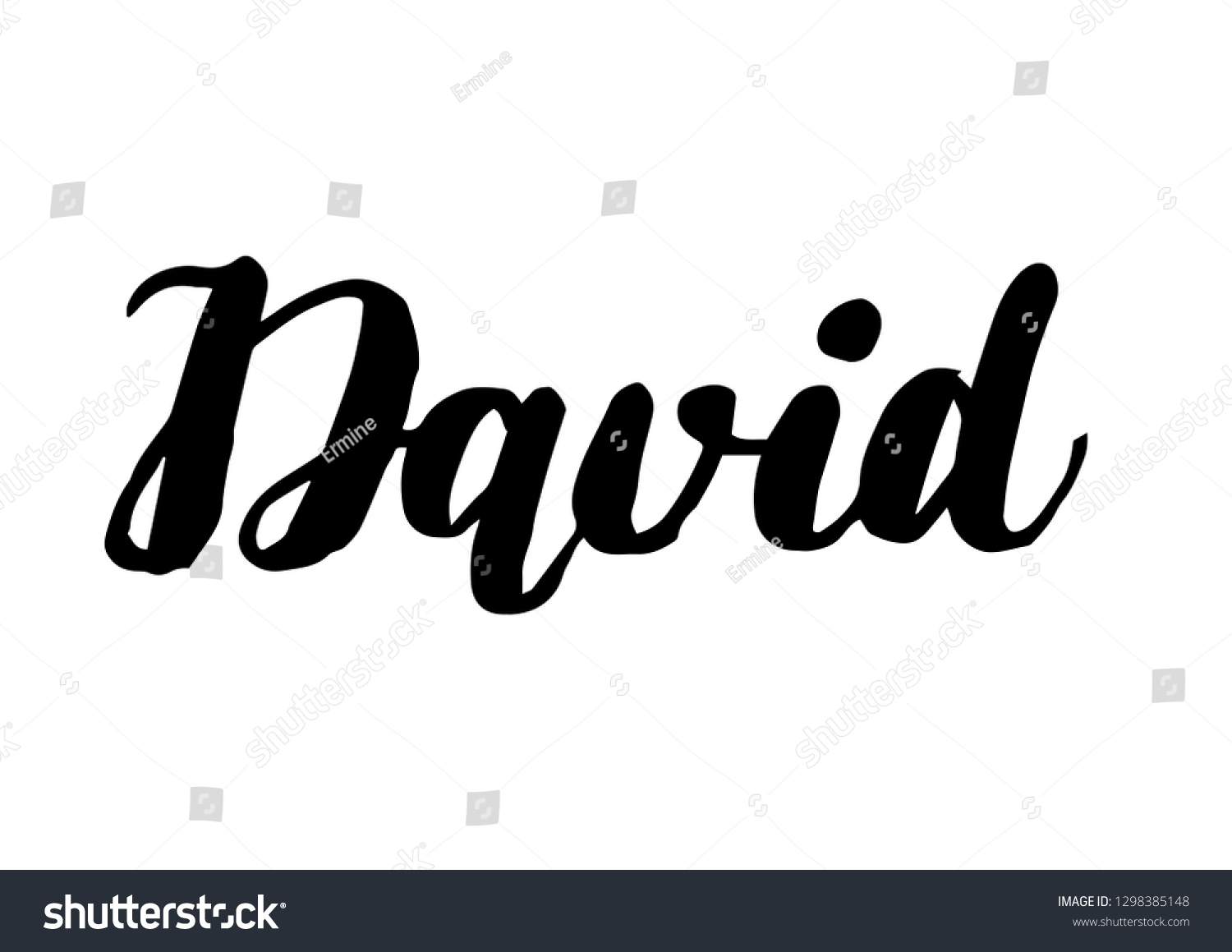 Male Name David Handwritten Lettering Black Stock Vector (Royalty Free ...