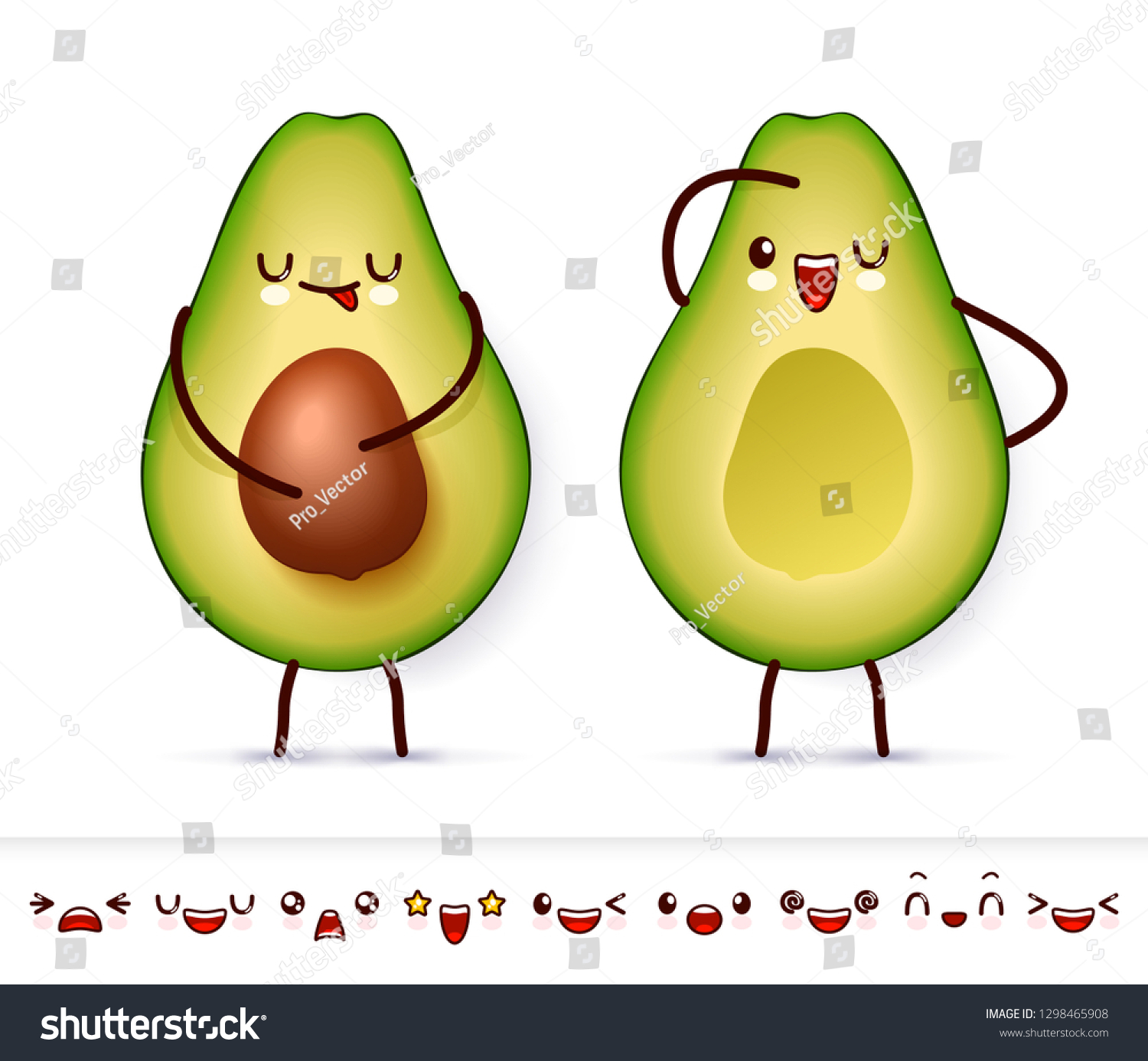 Две половинки авокадо милые