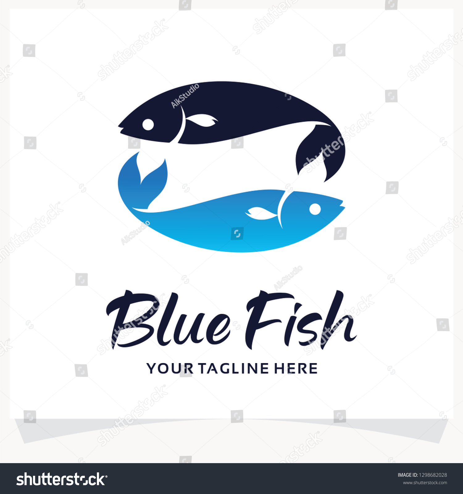 Blue Fish Logo Design Template Inspiration Stock Vector (Royalty Free ...