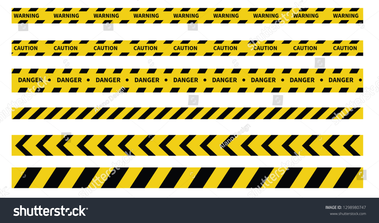 Caution Danger Tapes Warning Tape Black Stock Vector (Royalty Free ...