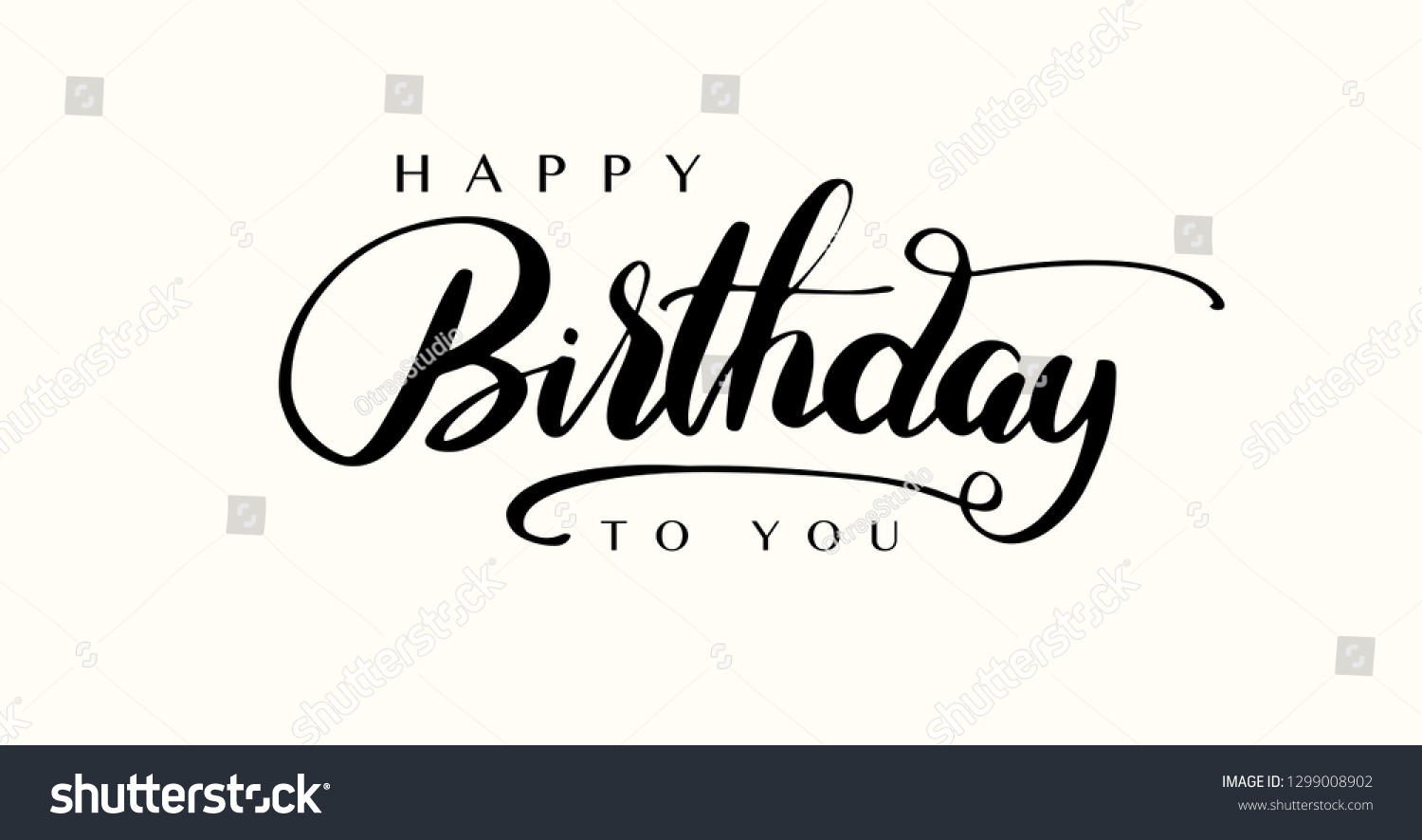 Happy Birthday Lettering Text Banner Black Stock Vector (Royalty Free ...