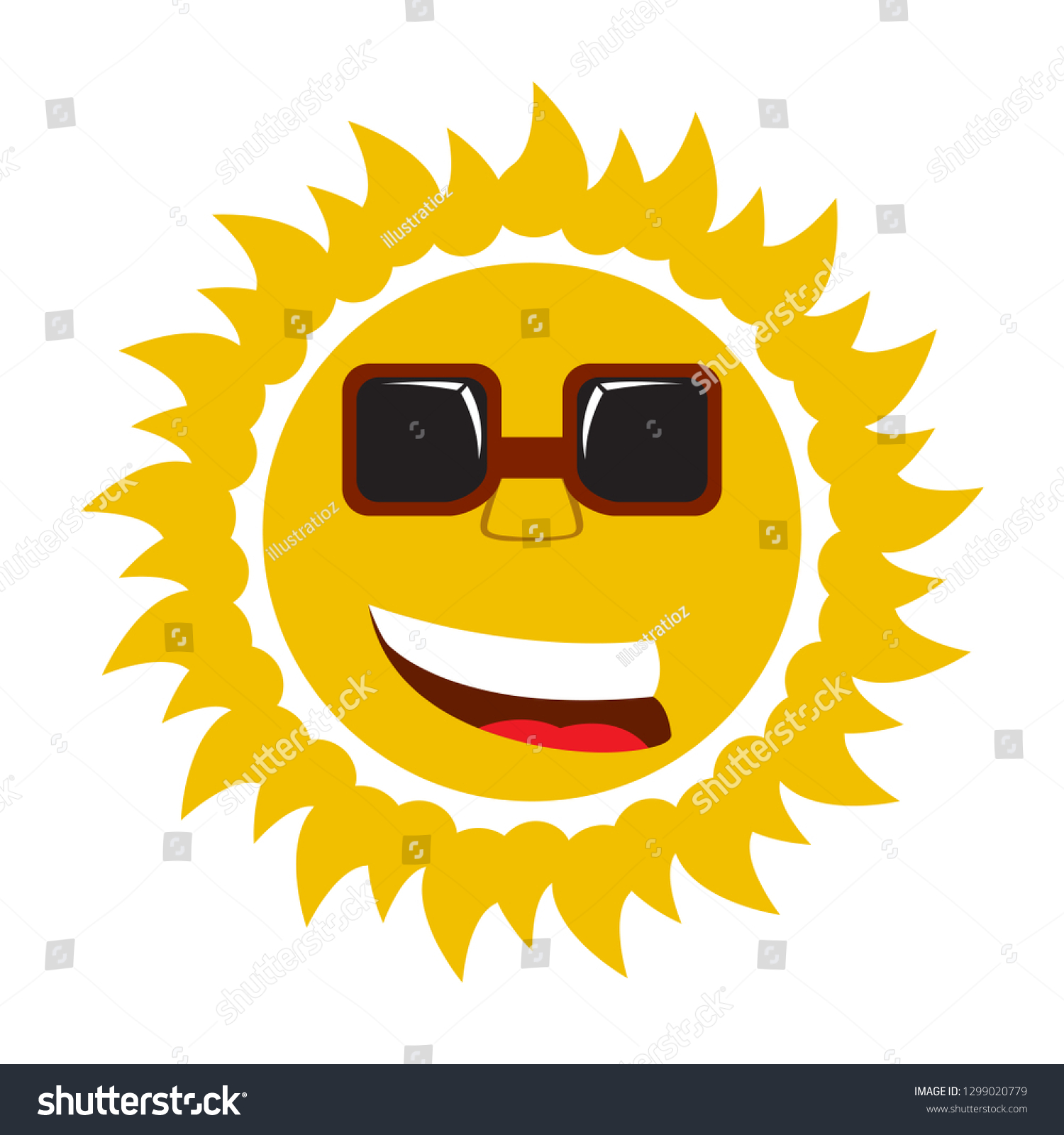 Isolated Happy Sun Sunglasses Vector Illustration Stock Vector (Royalty ...