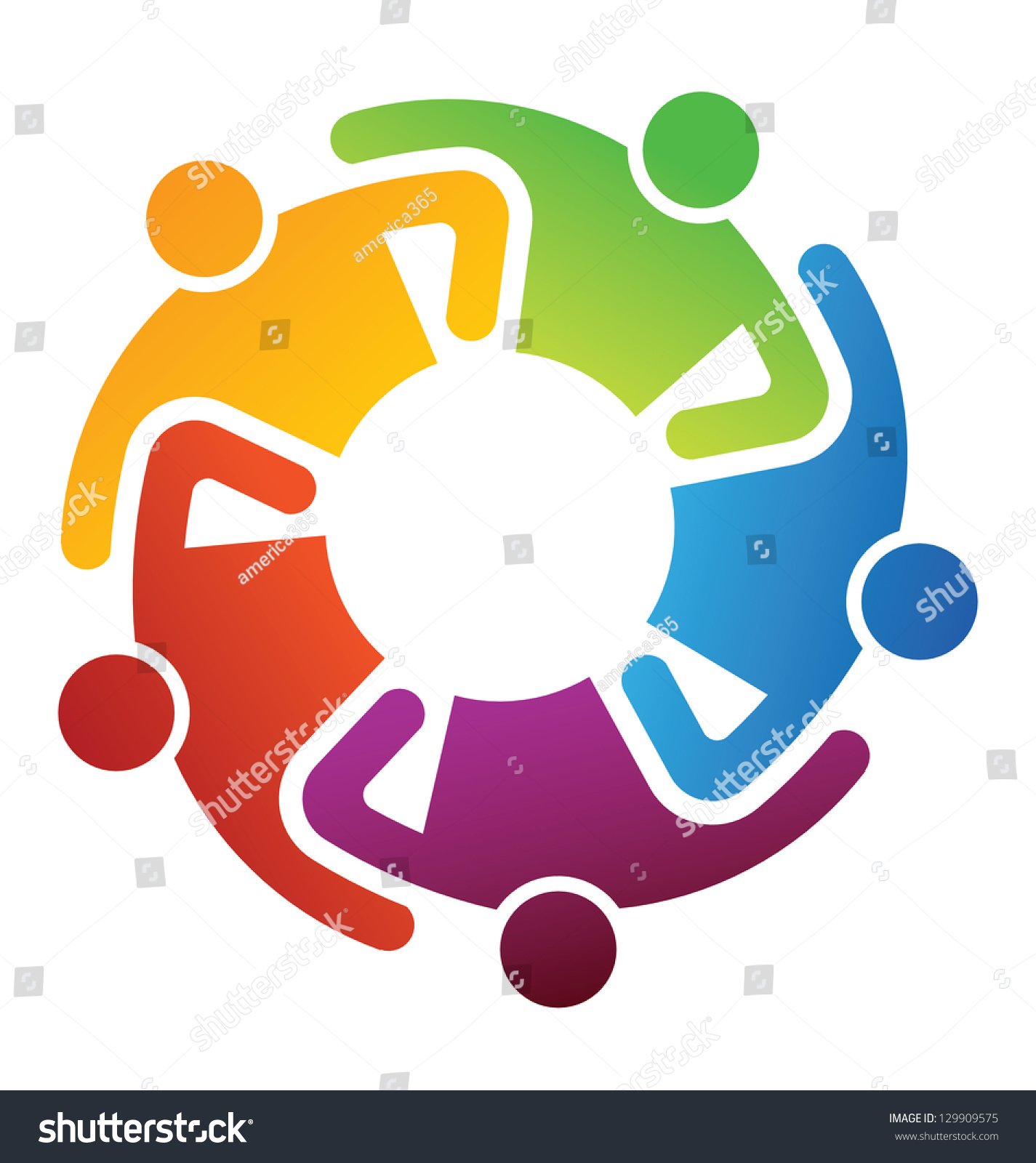 Teamwork Hugging 5 Stock Illustration 129909575 | Shutterstock