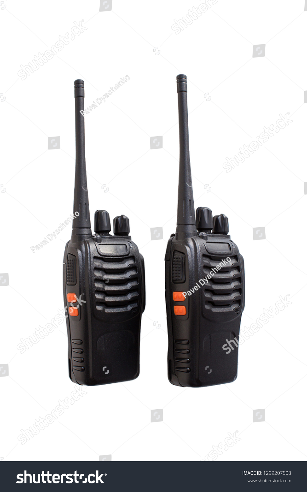 Portable Radios Walkietalkie Isolated On White Stock Photo 1299207508 ...