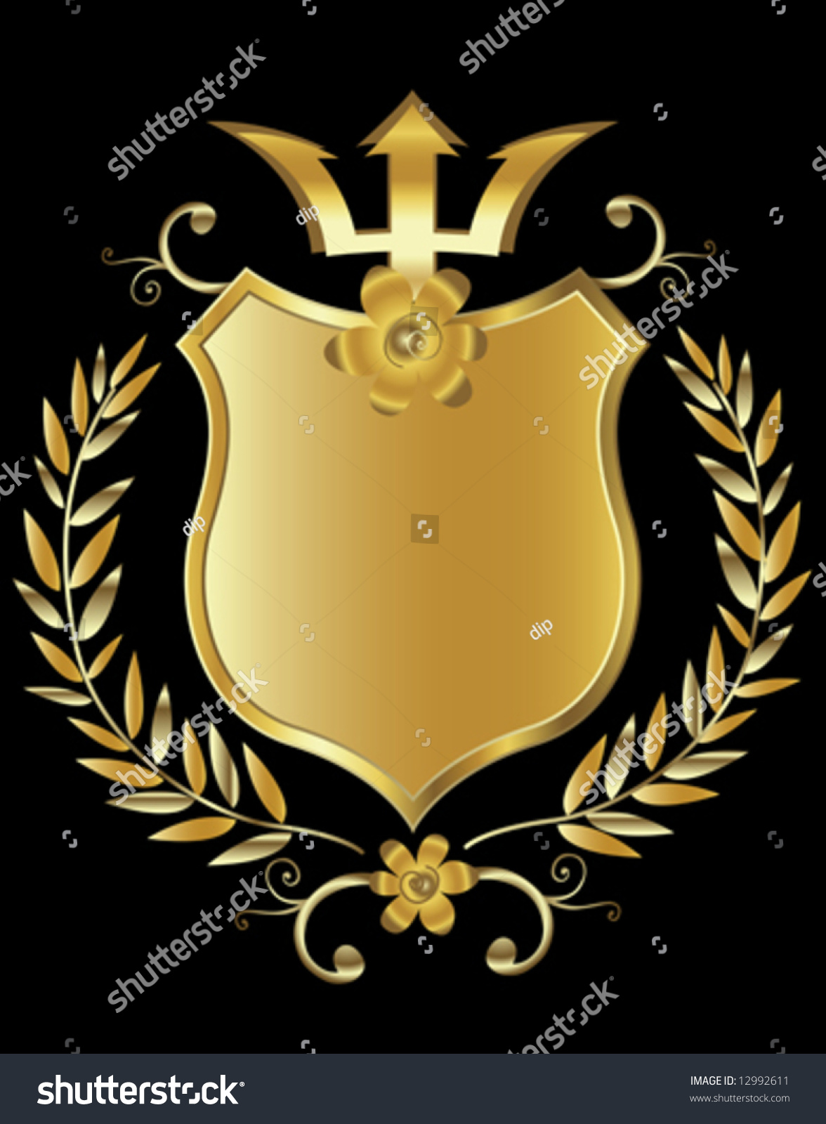 Golden Shield Design Stock Vector (Royalty Free) 12992611 | Shutterstock