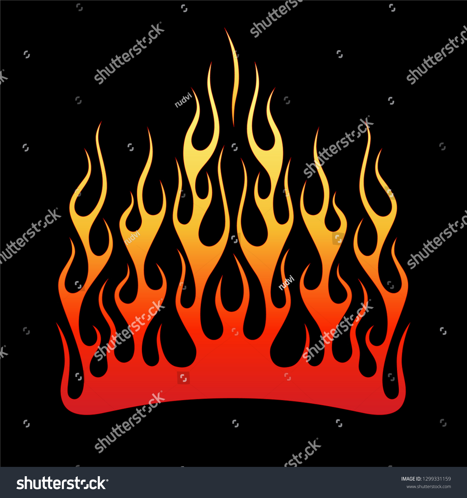 Flame Vector Fire Pattern Illustration Car Stock Vector (Royalty Free