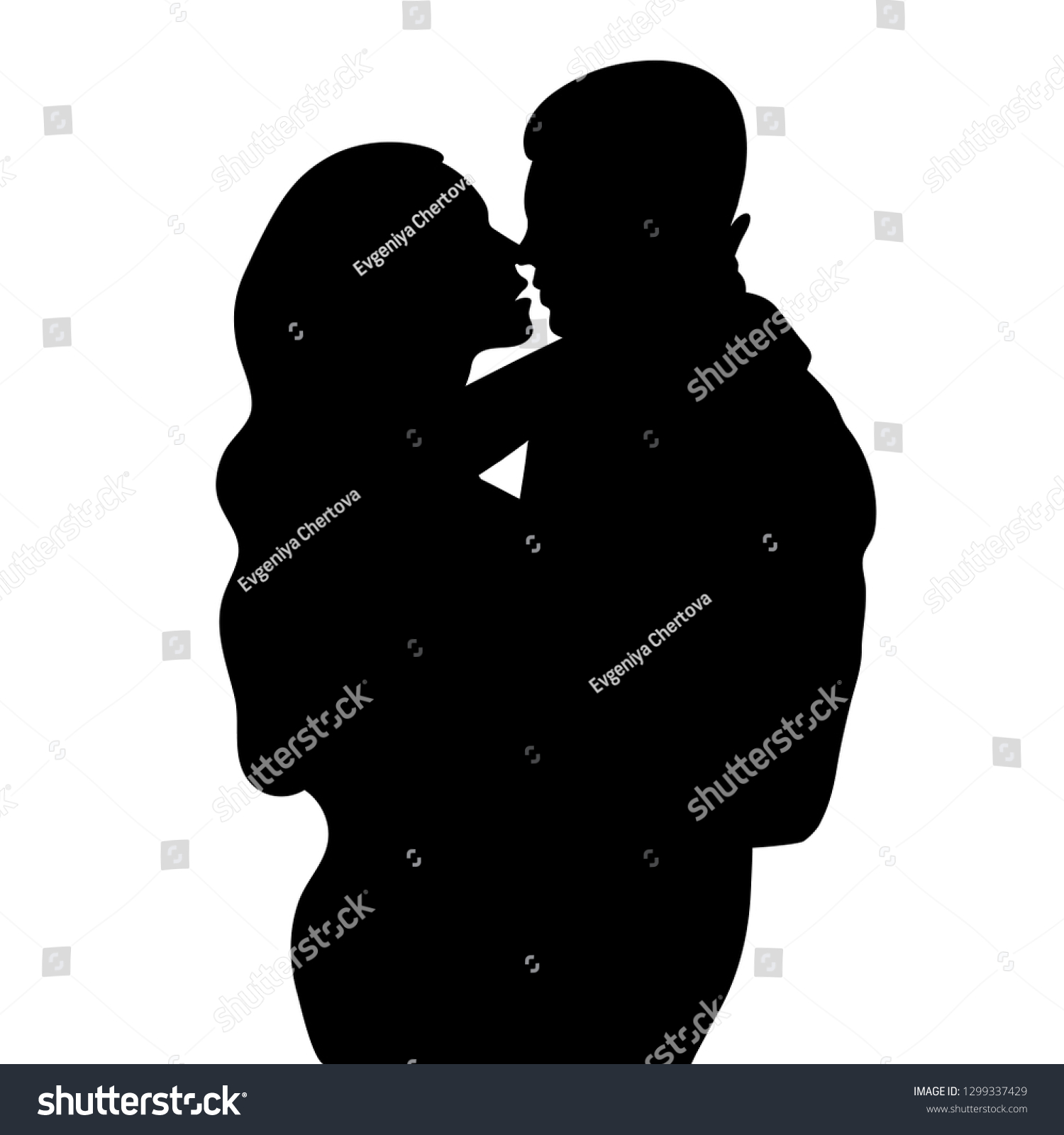 Couple Love Silhouette Lovers Beautiful Man Stock Vector Royalty Free 1299337429 Shutterstock 