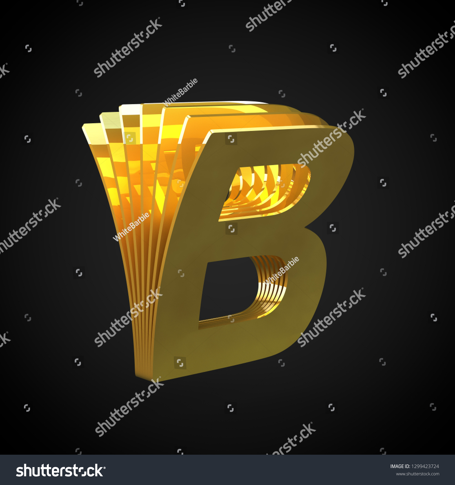 3d Letter B Uppercase 3d Render: Ilustrações Stock 1299423724 ...