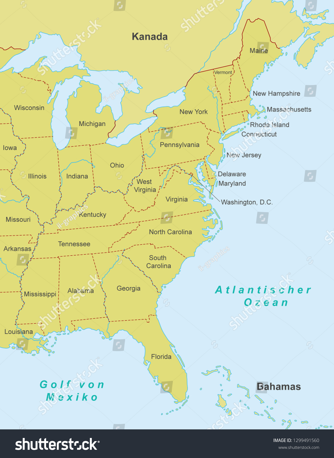 Восточное побережье америки города. Восточное побережье США на карте. Восточное побережье Америки на карте. Восточное побережье США штаты. Карта Штатов восточного побережья США.