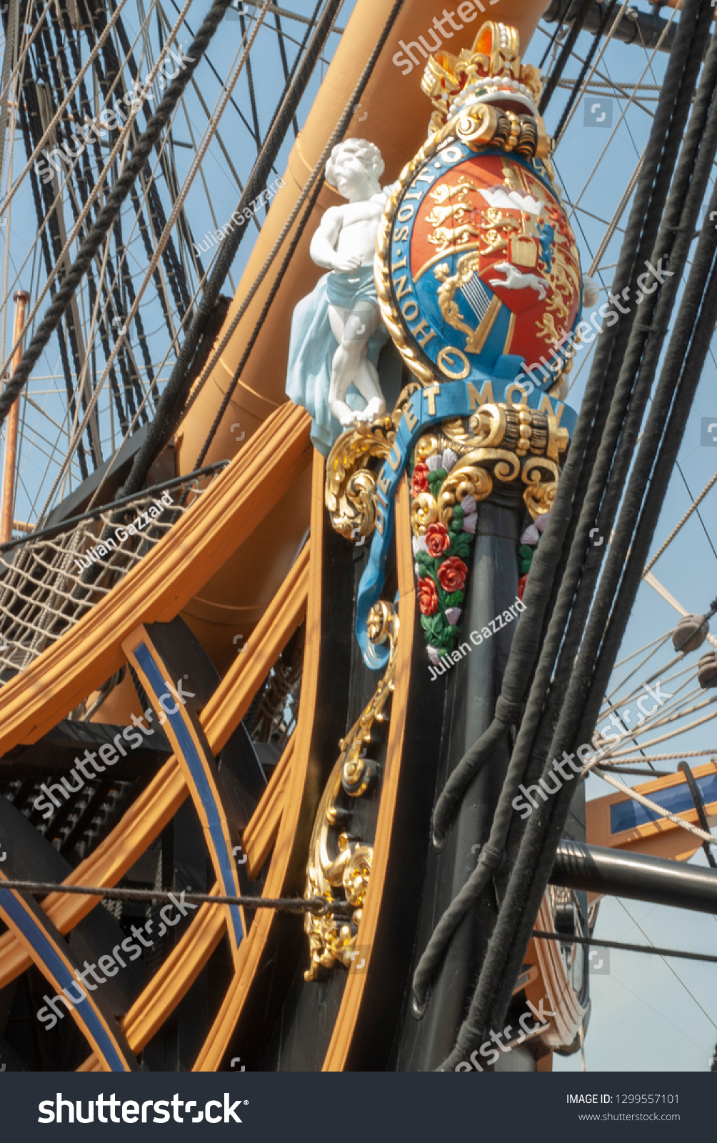 Hms Victory Nelsons Ship Battle Trafalgar Stock Photo 1299557101 ...