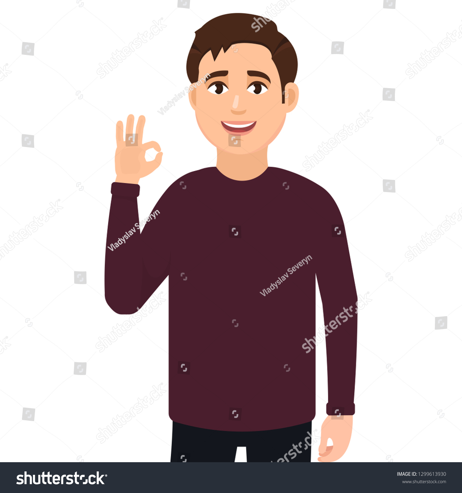 Guy Shows Gesture Cool Gesture Good Stock Vector (Royalty Free ...