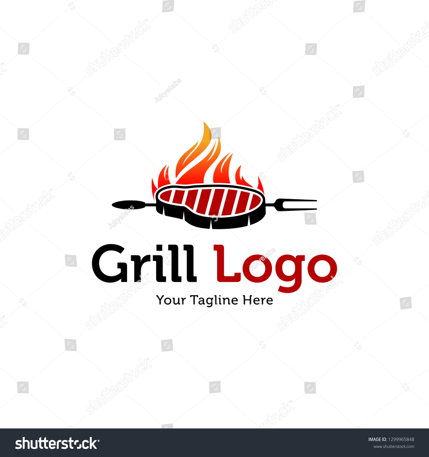 Hot Grill Logo Template Stock Vector (Royalty Free) 1299965848 ...