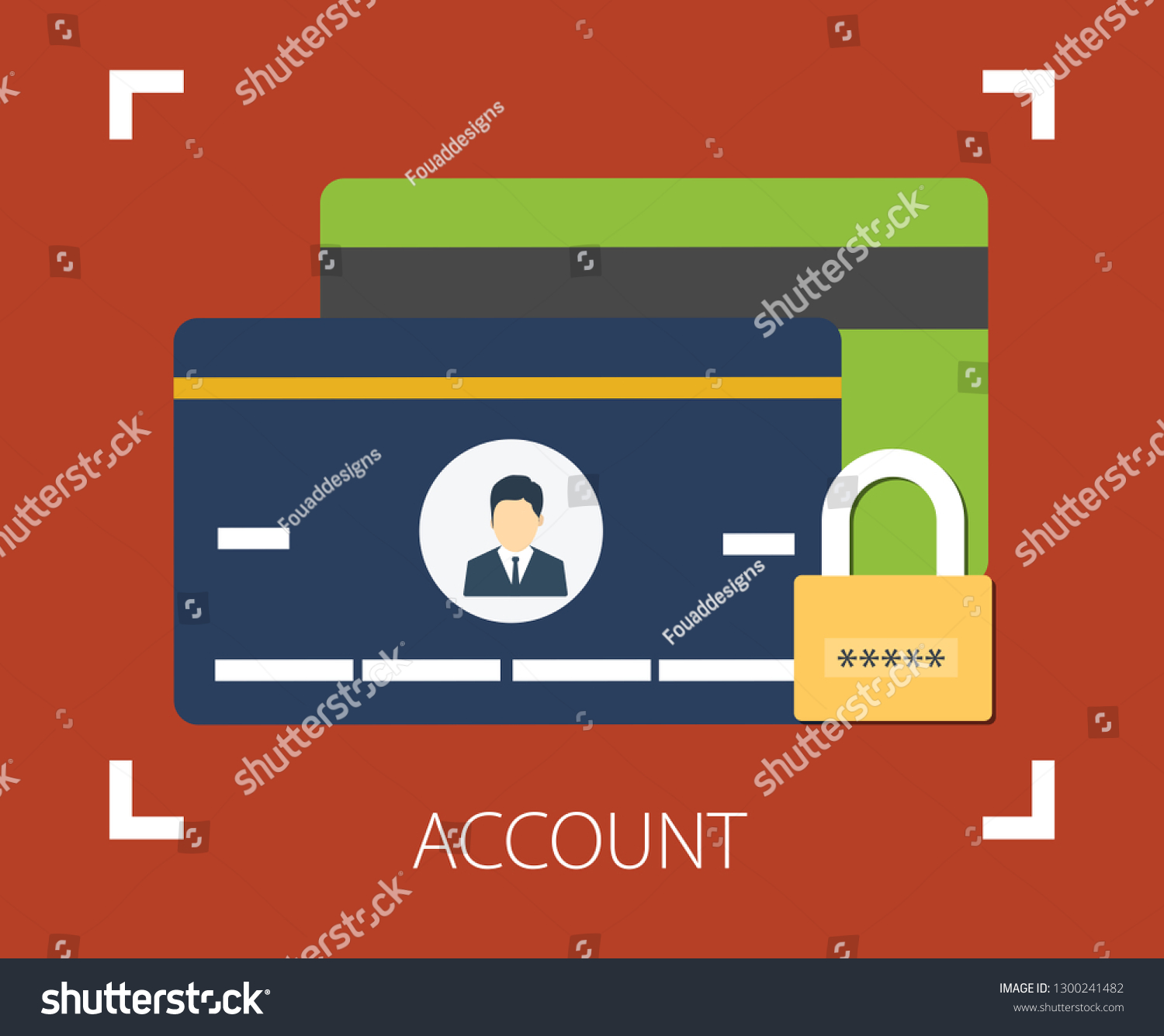 Secure Account Login Flat Vector Illustration Stock Vector (Royalty ...