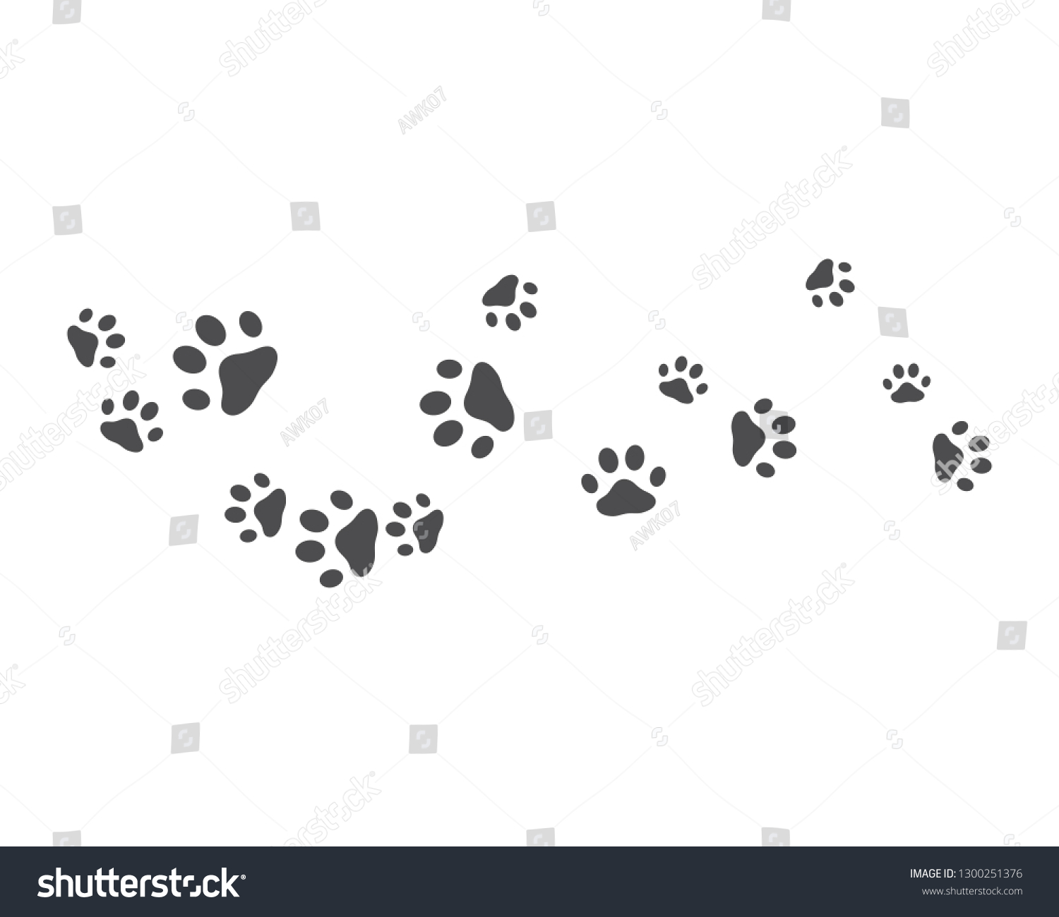 Paw Background Template Stock Vector (Royalty Free) 1300251376 ...